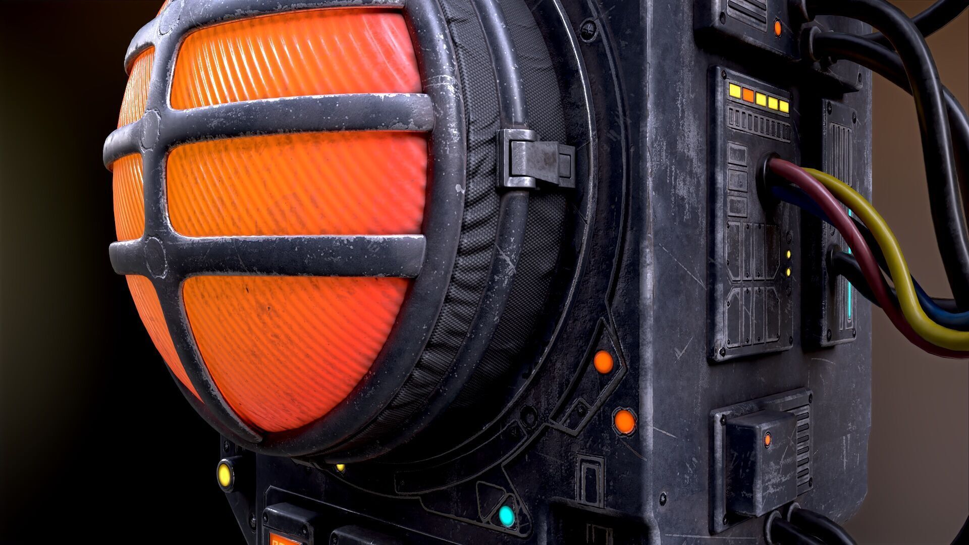 Sci Fi Signal Light Low-poly 3D model_32