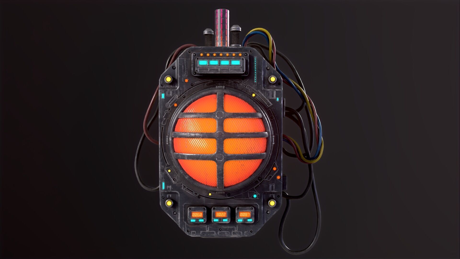 Sci Fi Signal Light Low-poly 3D model_44