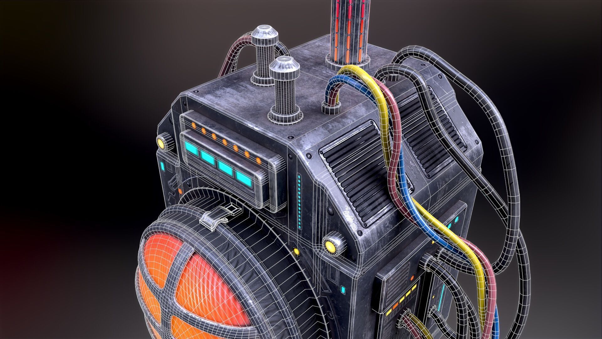 Sci Fi Signal Light Low-poly 3D model_30