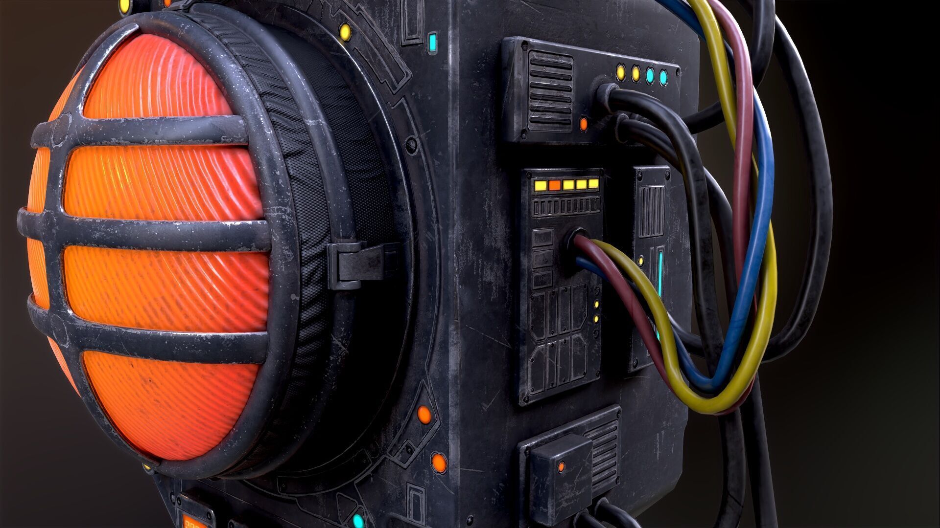 Sci Fi Signal Light Low-poly 3D model_41