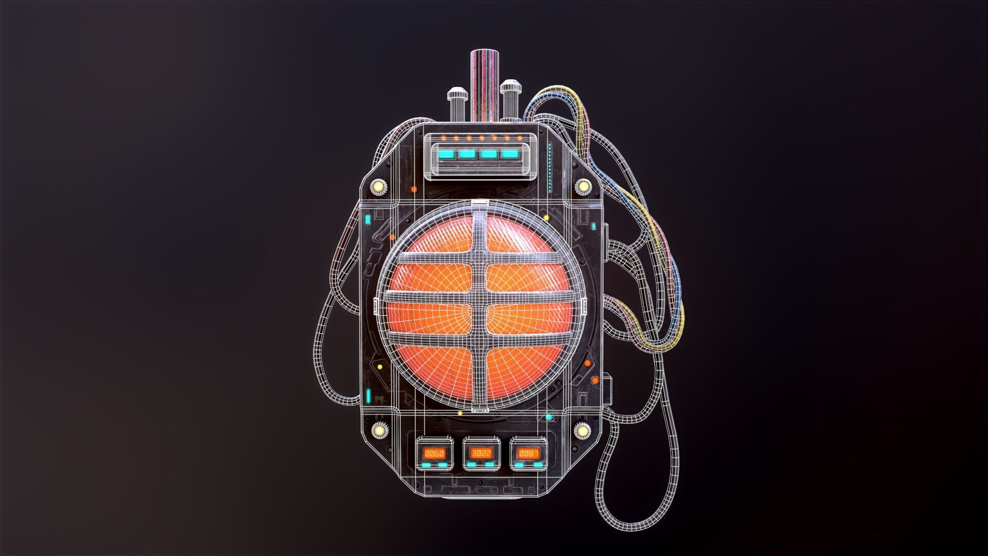 Sci Fi Signal Light Low-poly 3D model_18