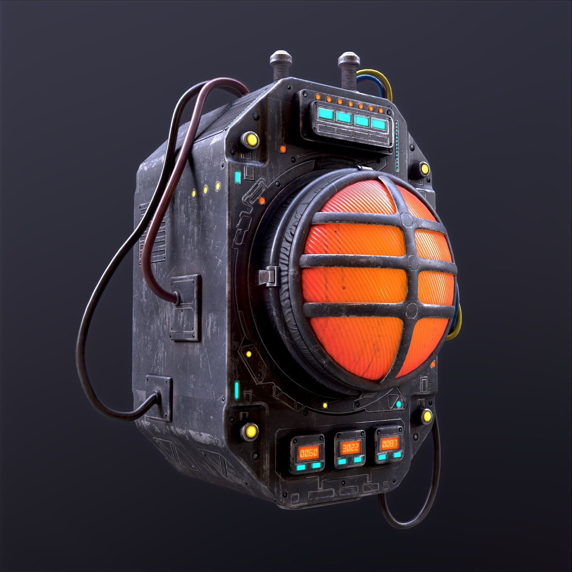 Sci Fi Signal Light Low-poly 3D model_3