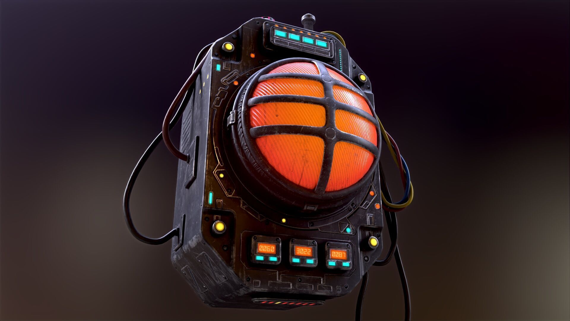 Sci Fi Signal Light Low-poly 3D model_38