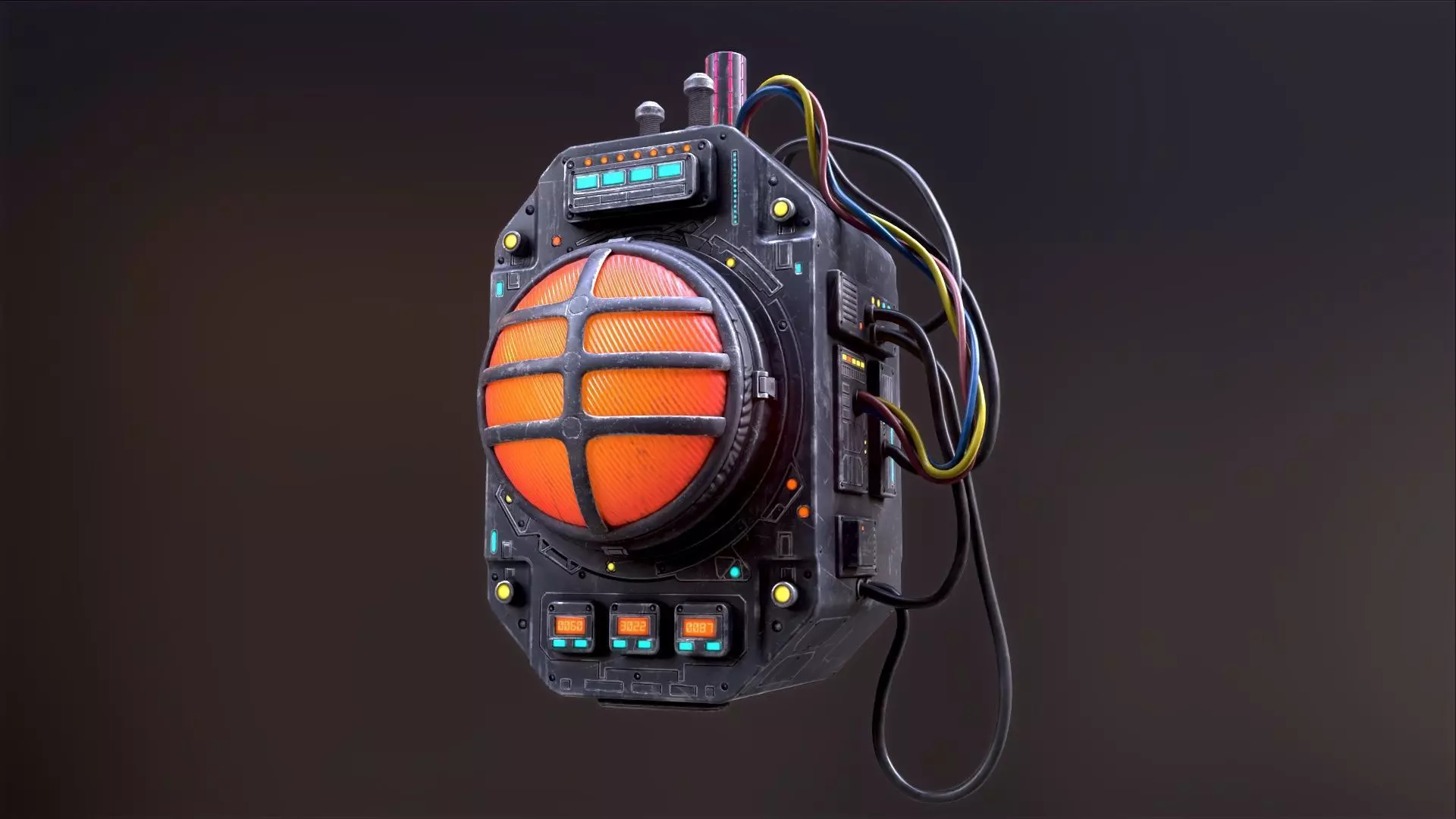 Sci Fi Signal Light Low-poly 3D model_0