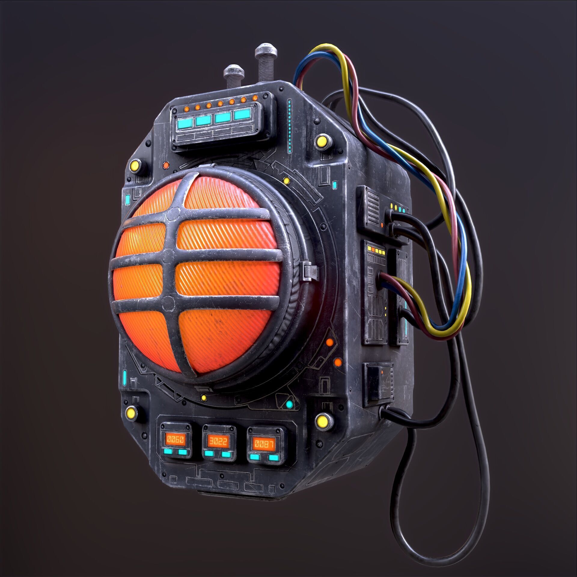 Sci Fi Signal Light Low-poly 3D model_1