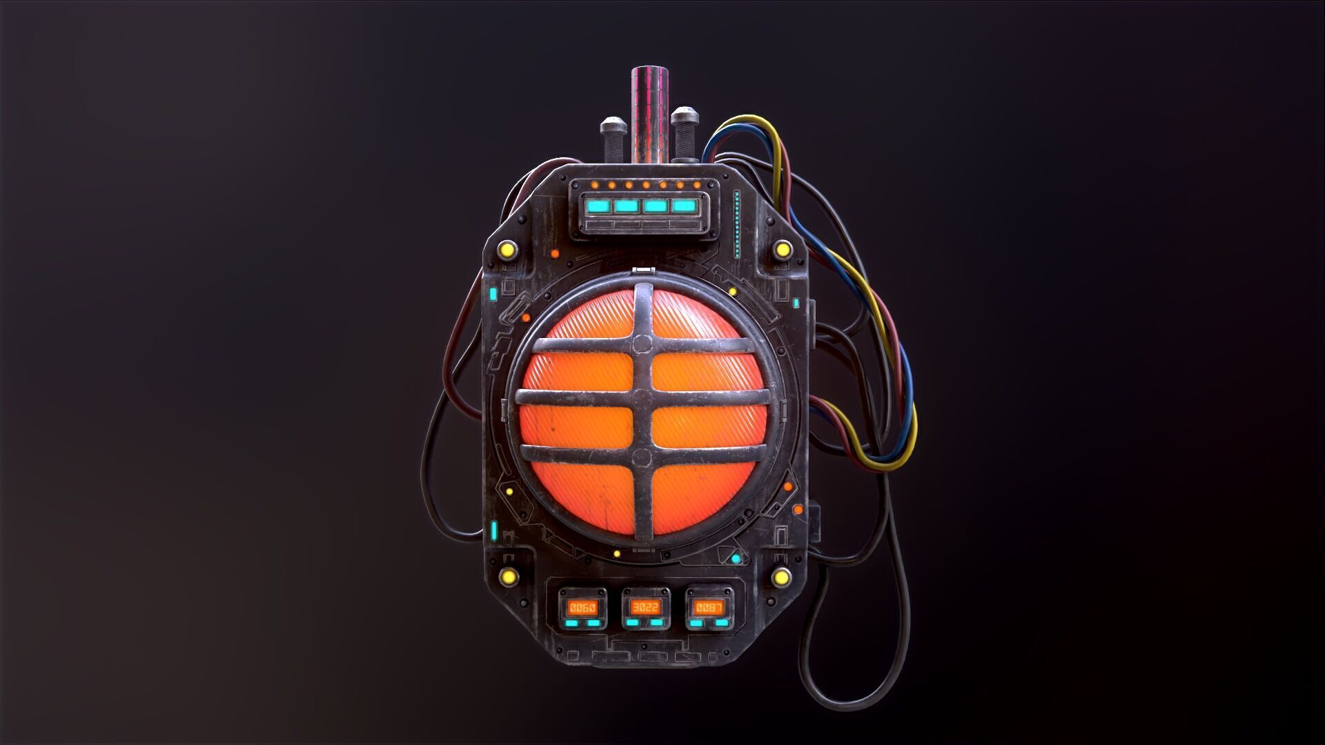 Sci Fi Signal Light Low-poly 3D model_16