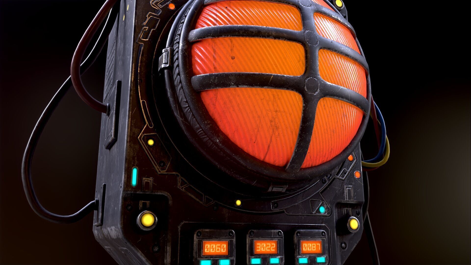 Sci Fi Signal Light Low-poly 3D model_37