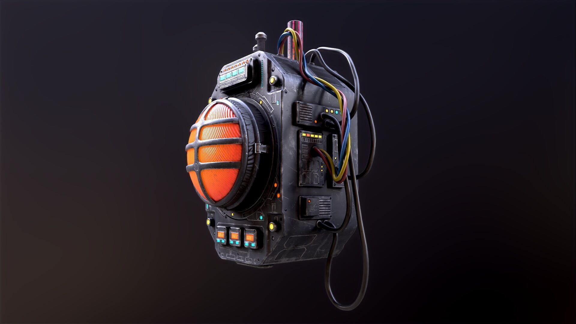 Sci Fi Signal Light Low-poly 3D model_21