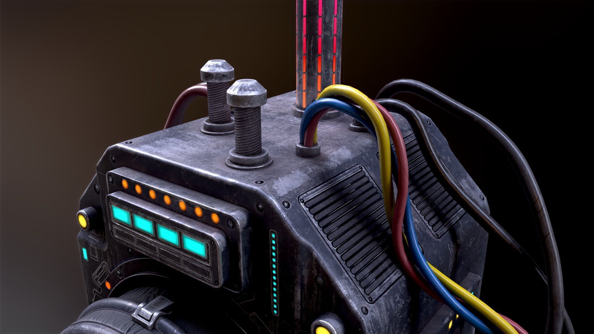 Sci Fi Signal Light Low-poly 3D model_35