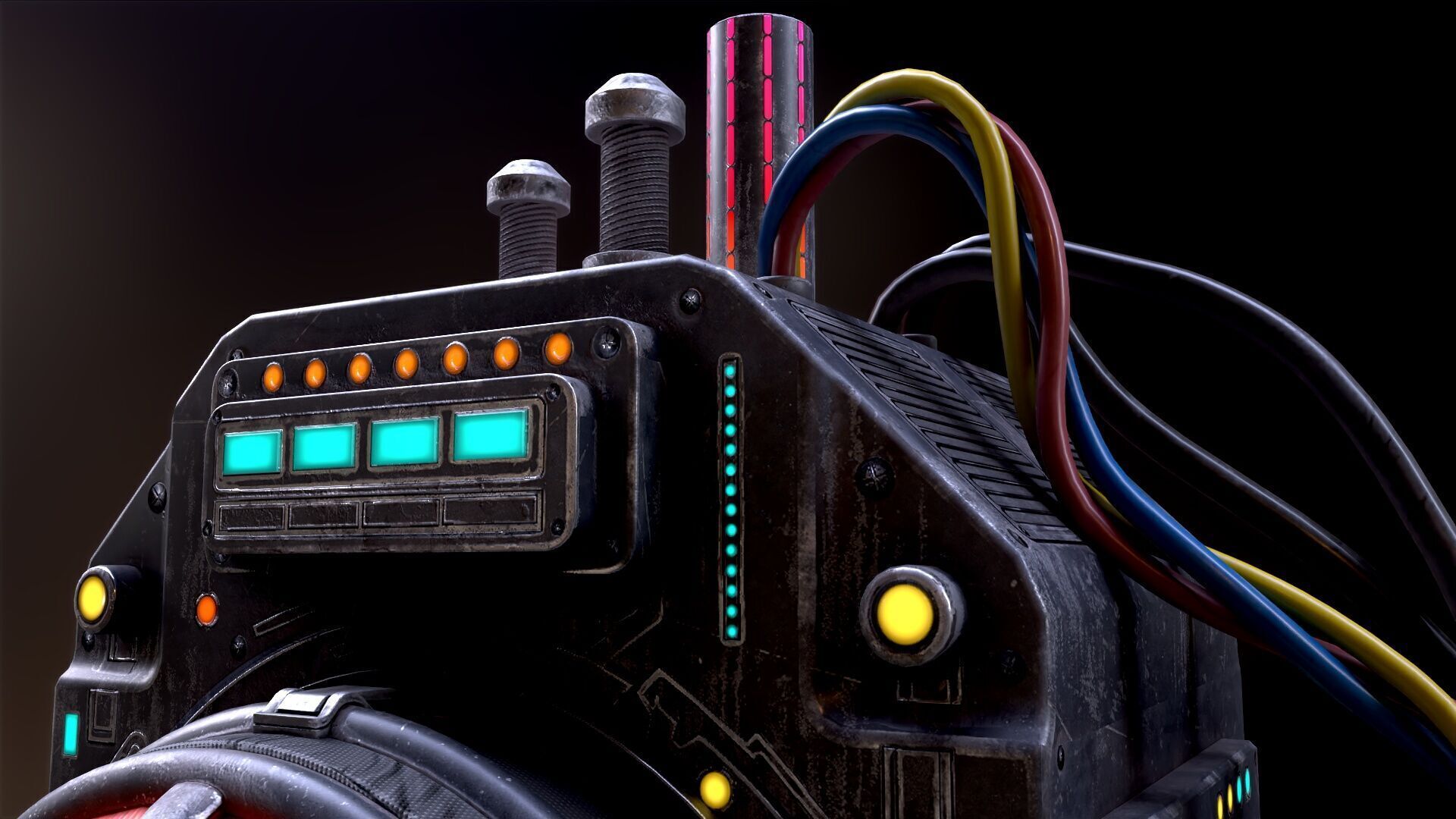 Sci Fi Signal Light Low-poly 3D model_34