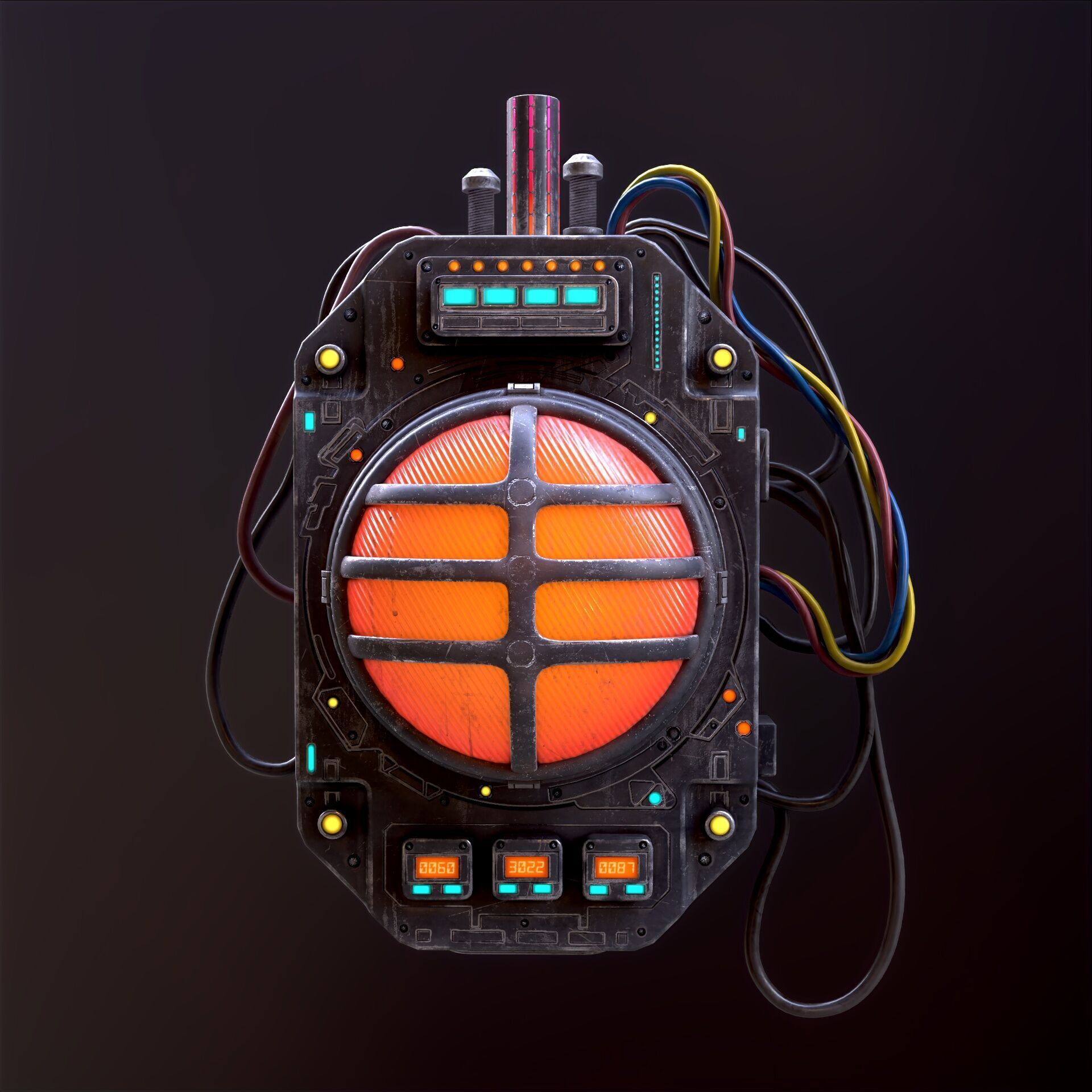 Sci Fi Signal Light Low-poly 3D model_2