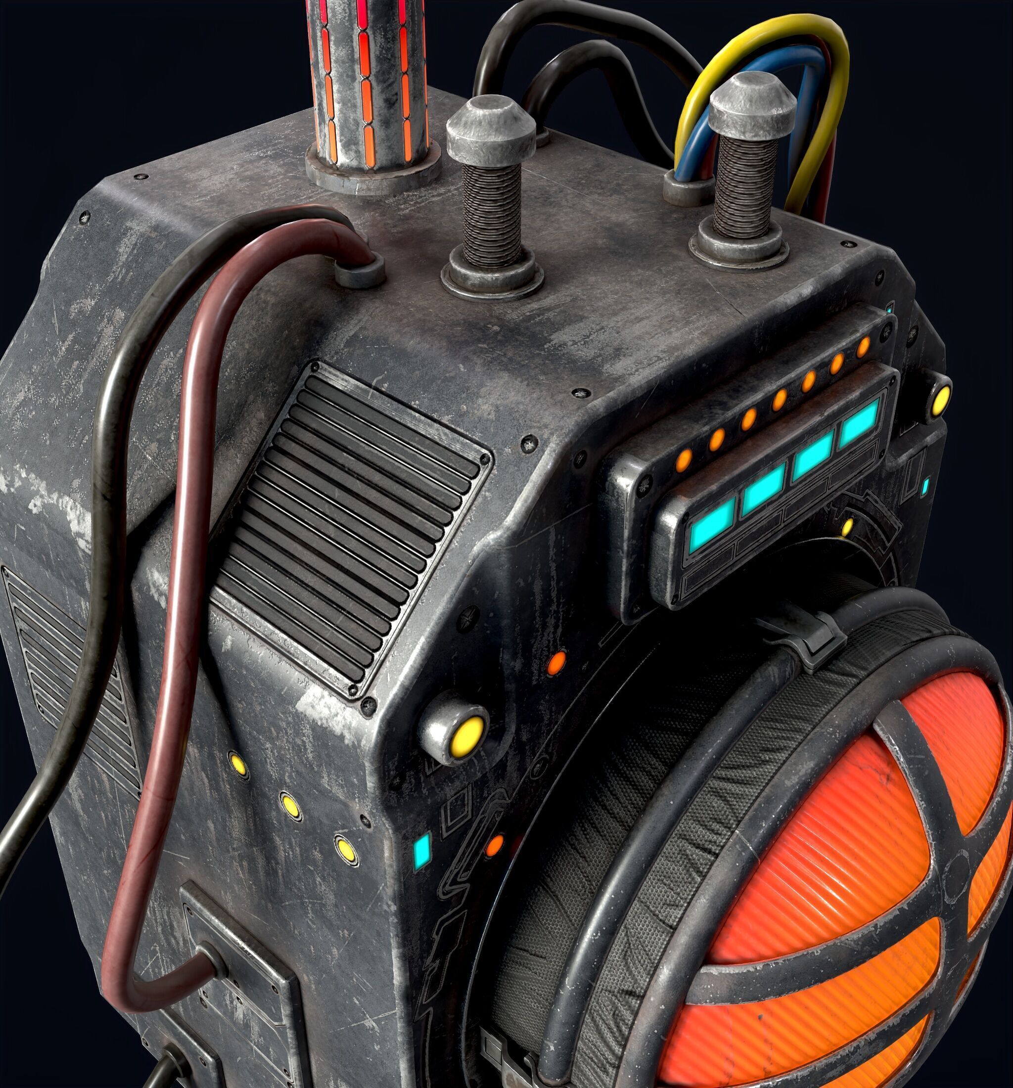 Sci Fi Signal Light Low-poly 3D model_7