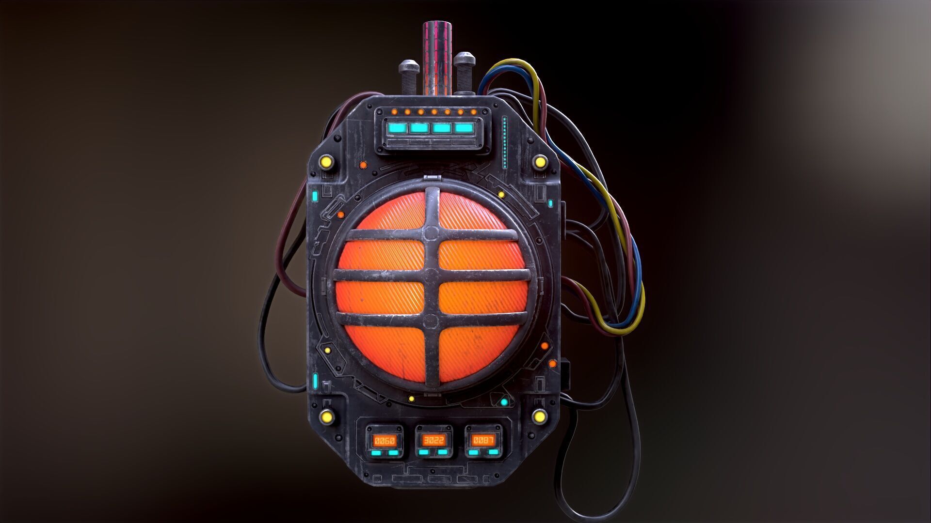 Sci Fi Signal Light Low-poly 3D model_43