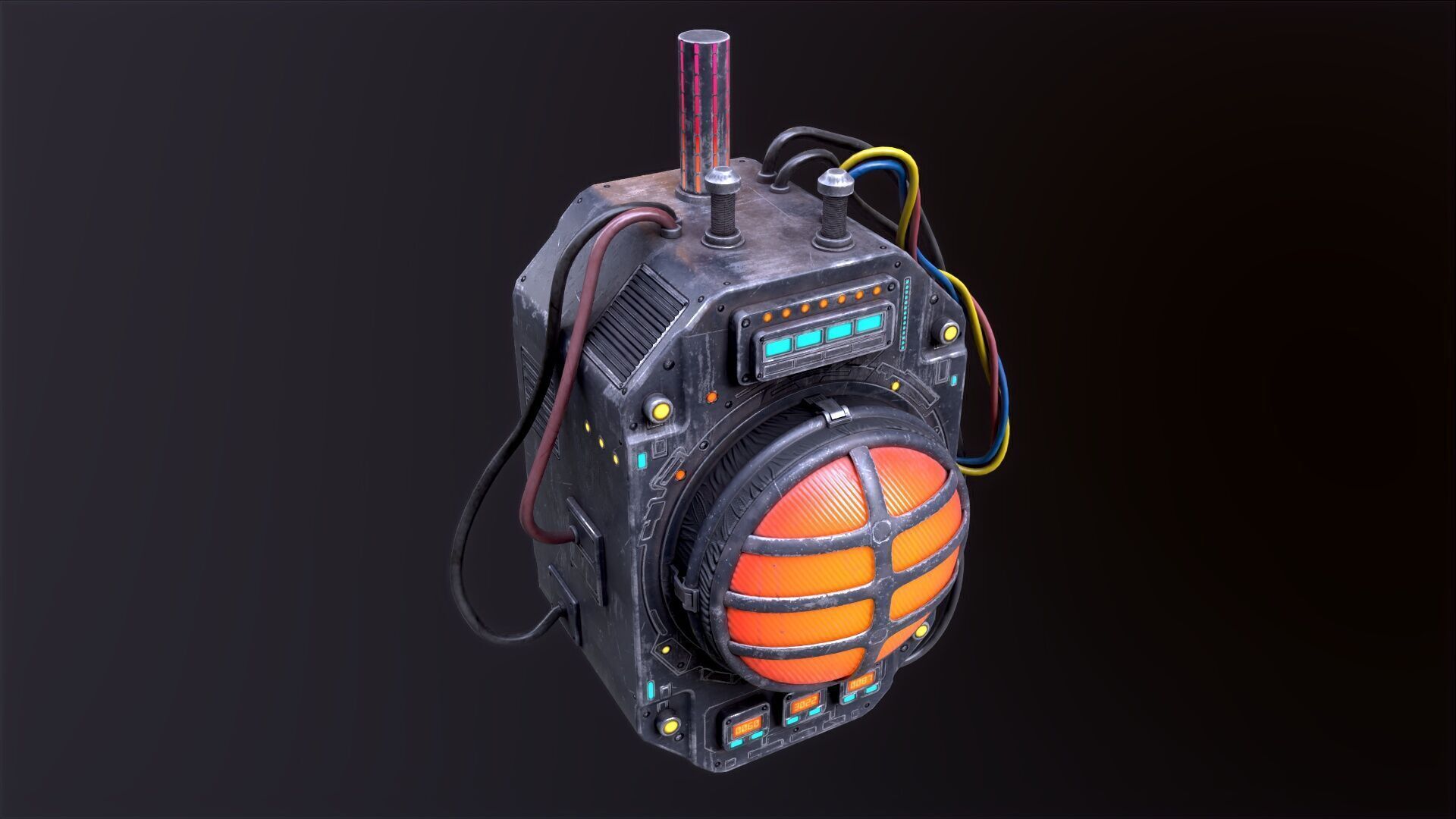 Sci Fi Signal Light Low-poly 3D model_23