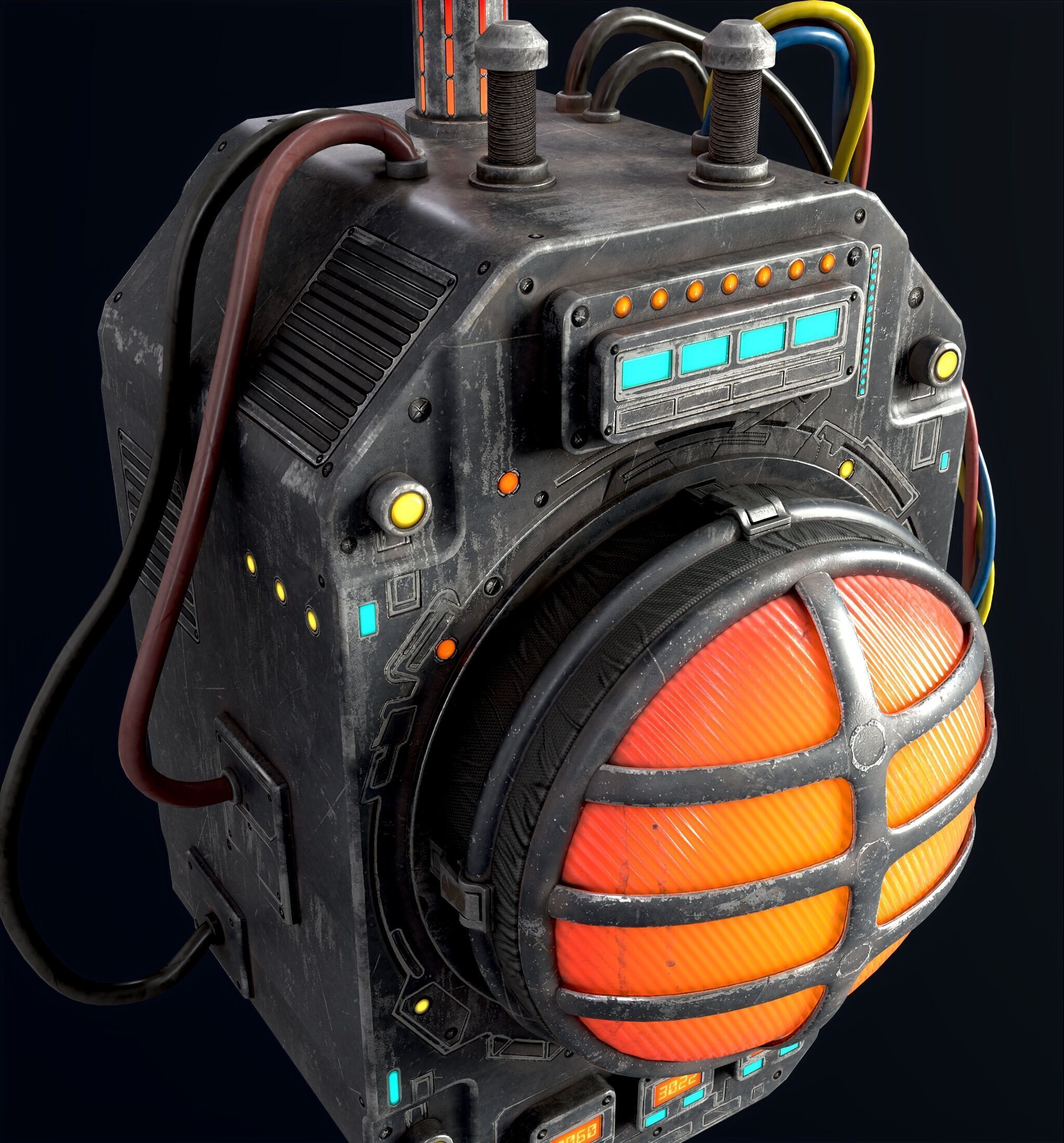 Sci Fi Signal Light Low-poly 3D model_4