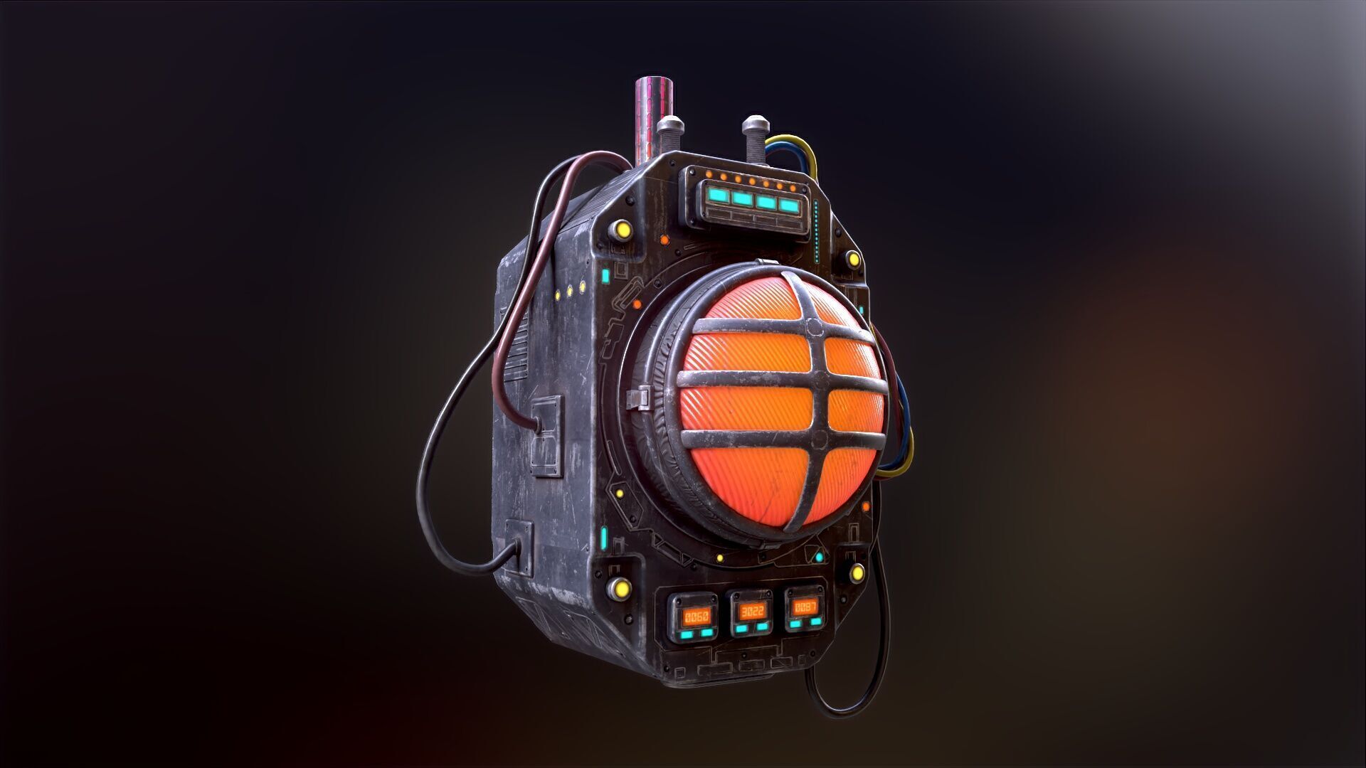 Sci Fi Signal Light Low-poly 3D model_17