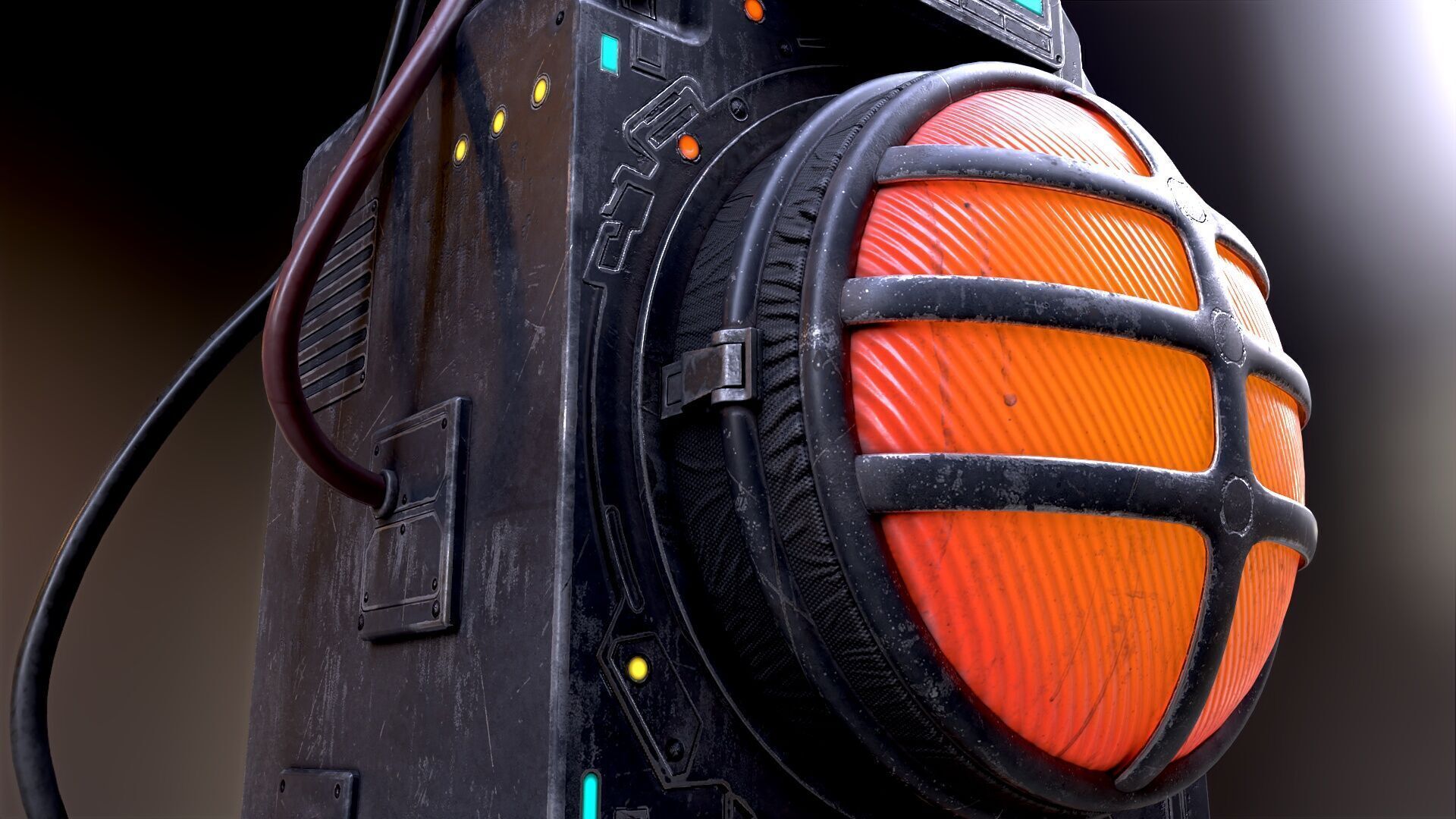 Sci Fi Signal Light Low-poly 3D model_33