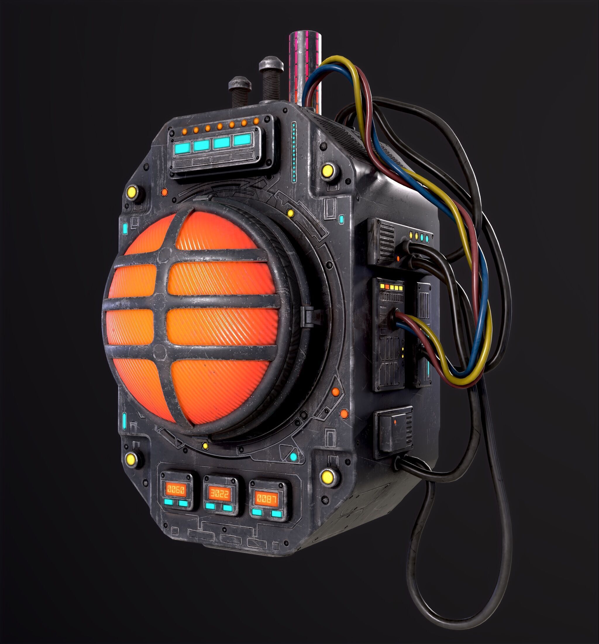 Sci Fi Signal Light Low-poly 3D model_12