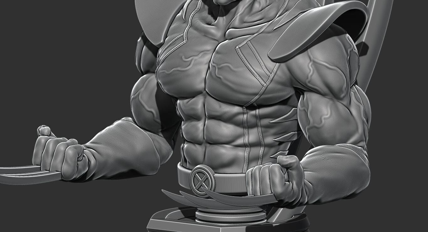Wolverine Bust 3D Printable Figurine Multiple Versions 3D print model_12