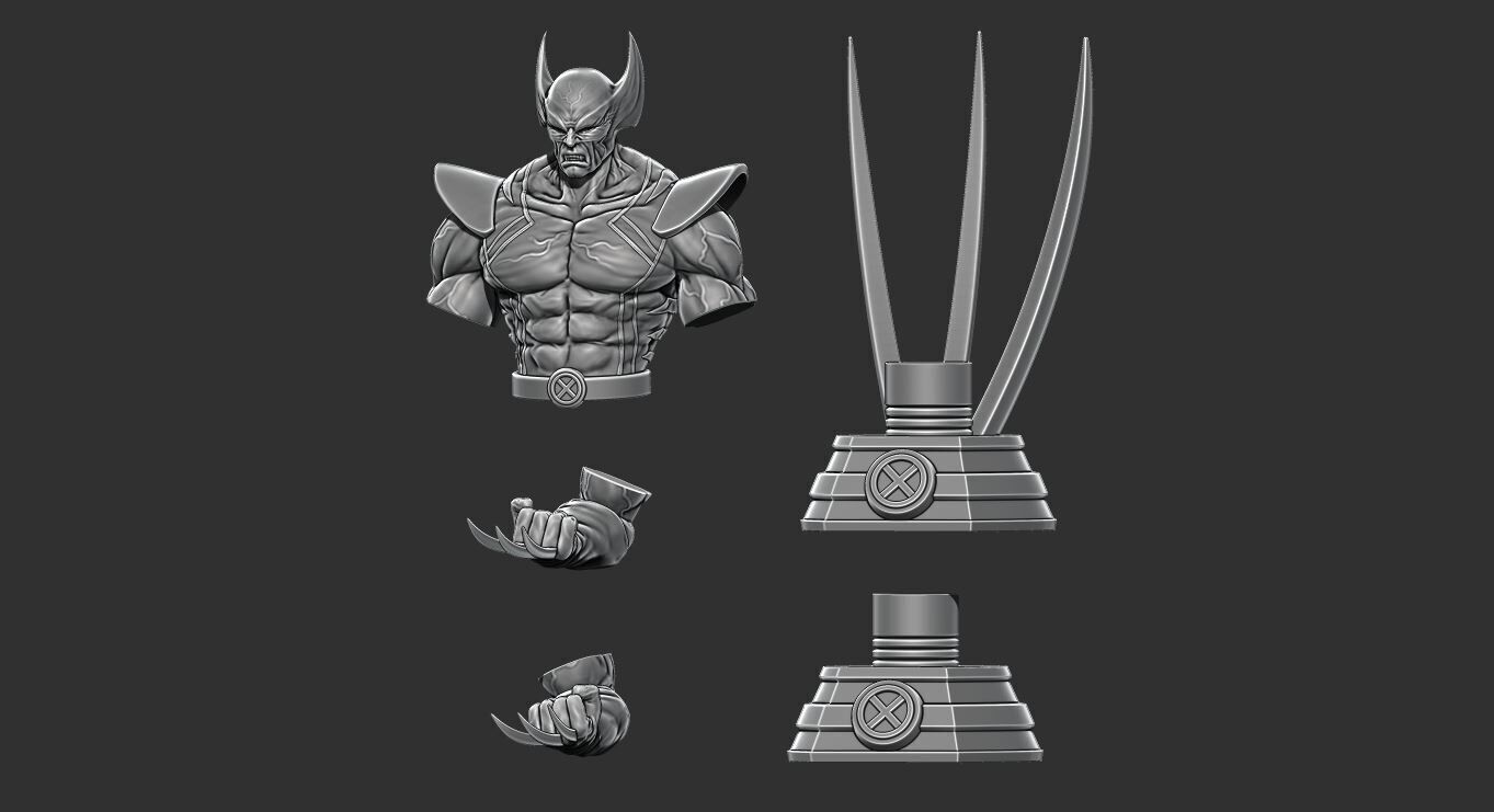 Wolverine Bust 3D Printable Figurine Multiple Versions 3D print model_2