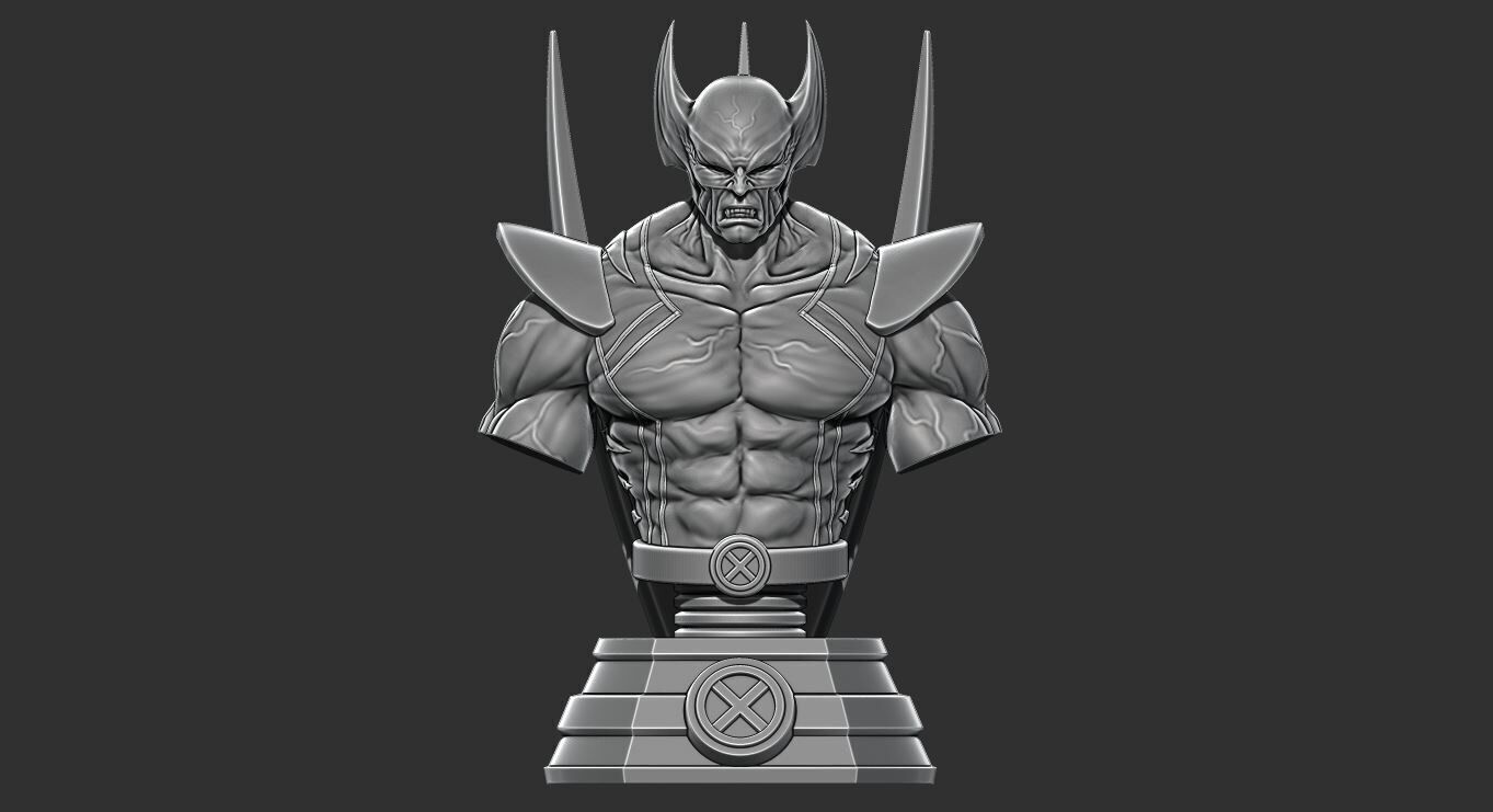 Wolverine Bust 3D Printable Figurine Multiple Versions 3D print model_8