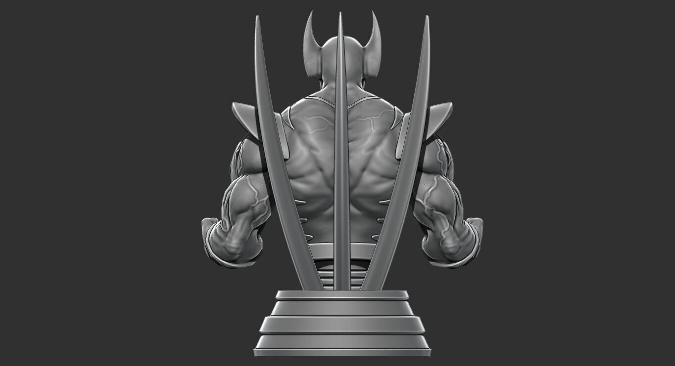 Wolverine Bust 3D Printable Figurine Multiple Versions 3D print model_6