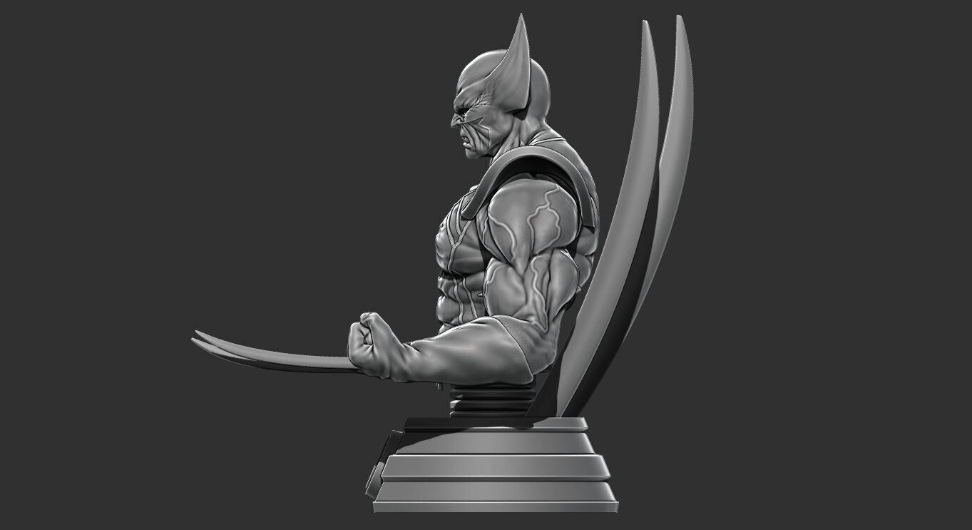 Wolverine Bust 3D Printable Figurine Multiple Versions 3D print model_15
