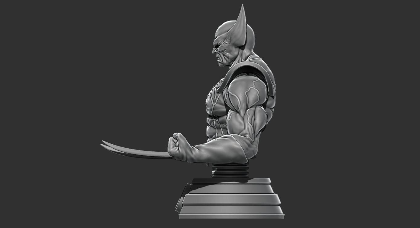 Wolverine Bust 3D Printable Figurine Multiple Versions 3D print model_7