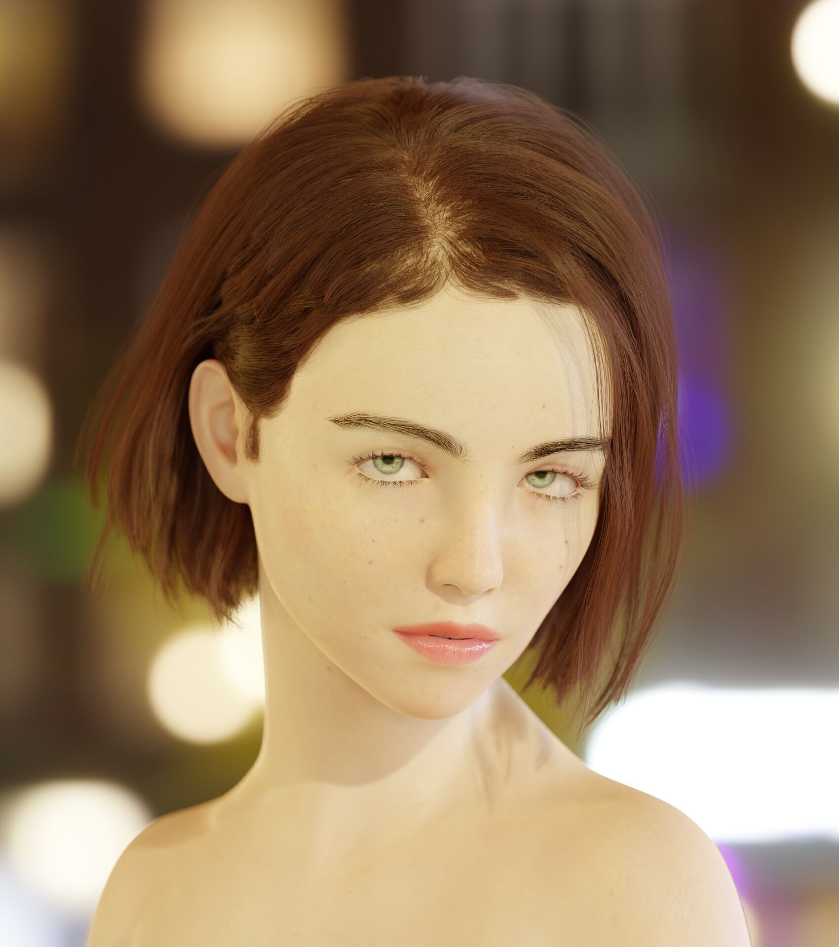 Monna- Realistic Female Rigged Low-poly 3D model_26