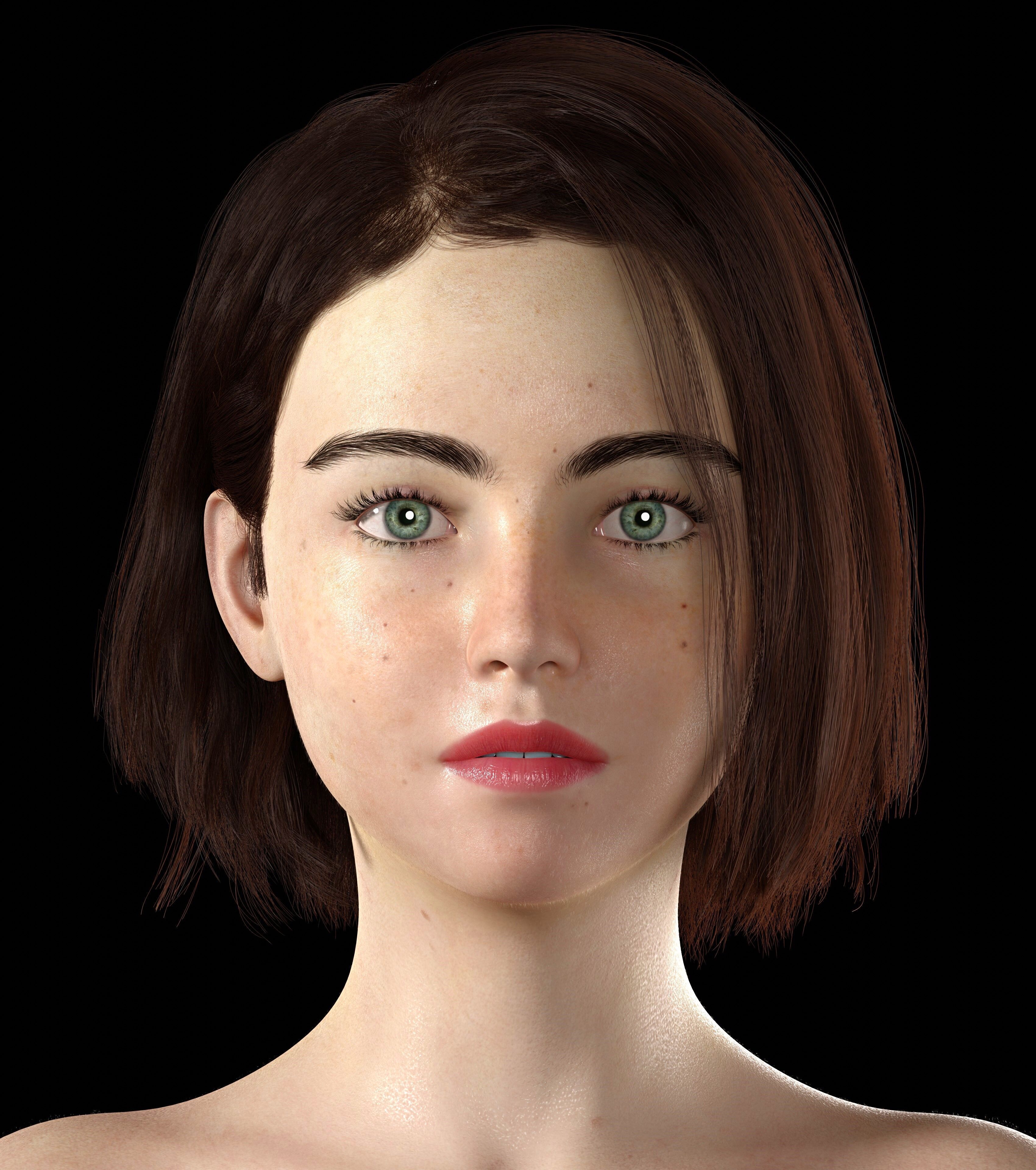 Monna- Realistic Female Rigged Low-poly 3D model_5