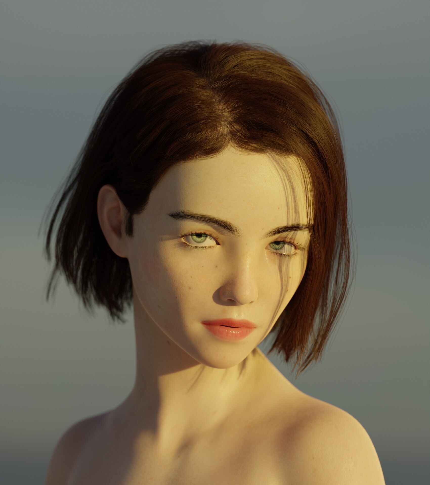 Monna- Realistic Female Rigged Low-poly 3D model_27