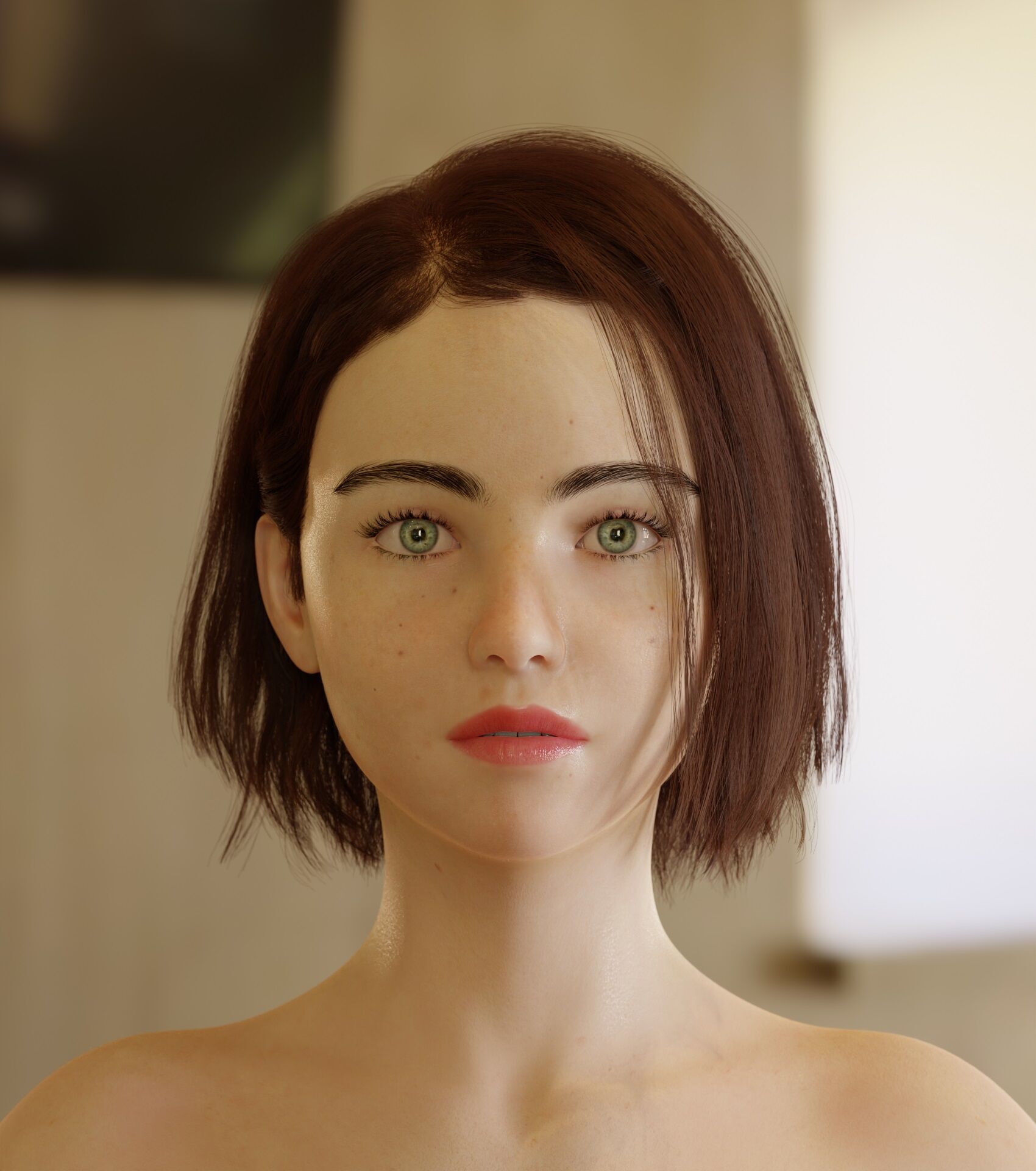 Monna- Realistic Female Rigged Low-poly 3D model_13