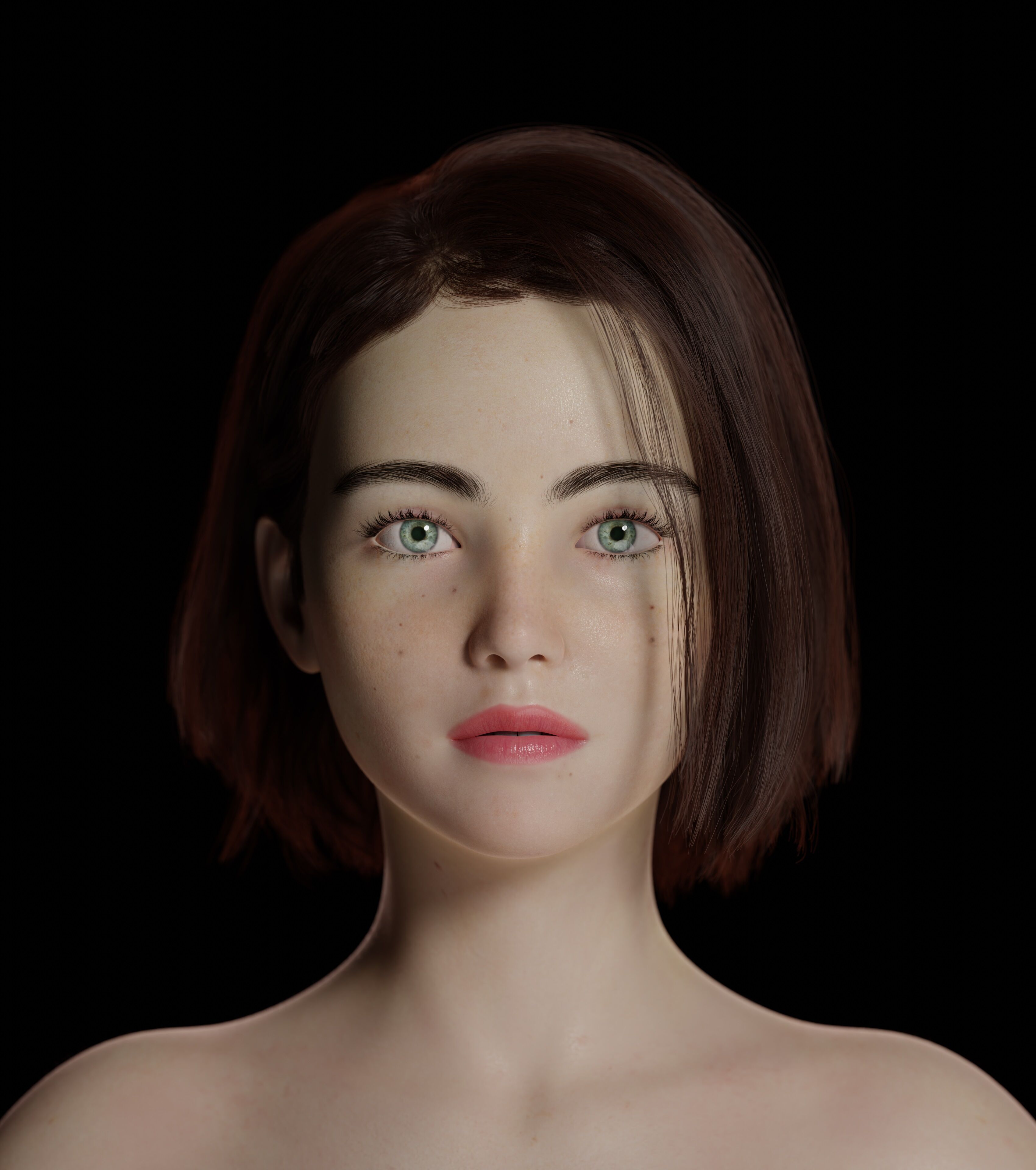 Monna- Realistic Female Rigged Low-poly 3D model_41