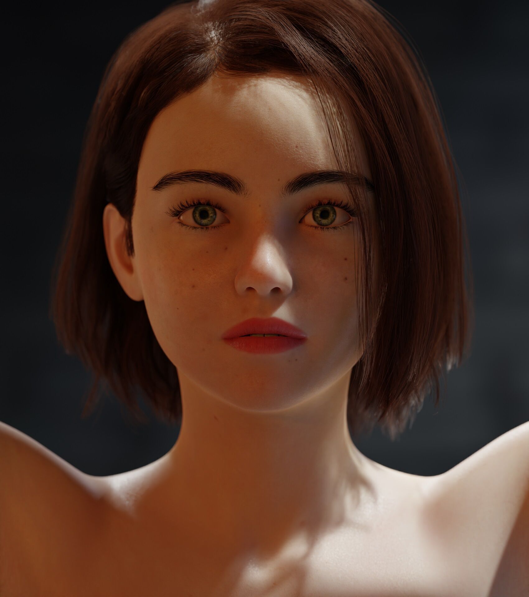 Monna- Realistic Female Rigged Low-poly 3D model_33