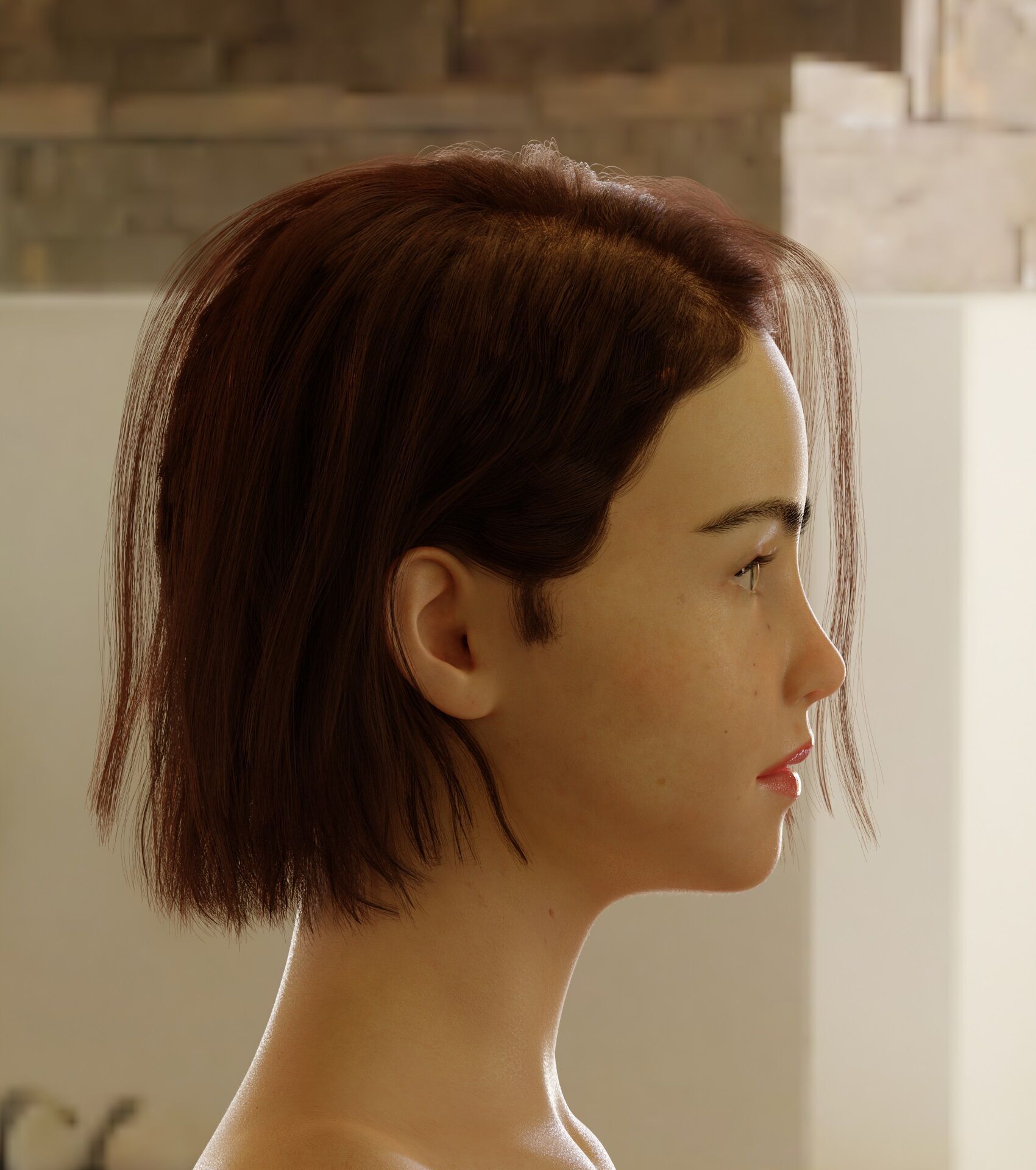 Monna- Realistic Female Rigged Low-poly 3D model_14