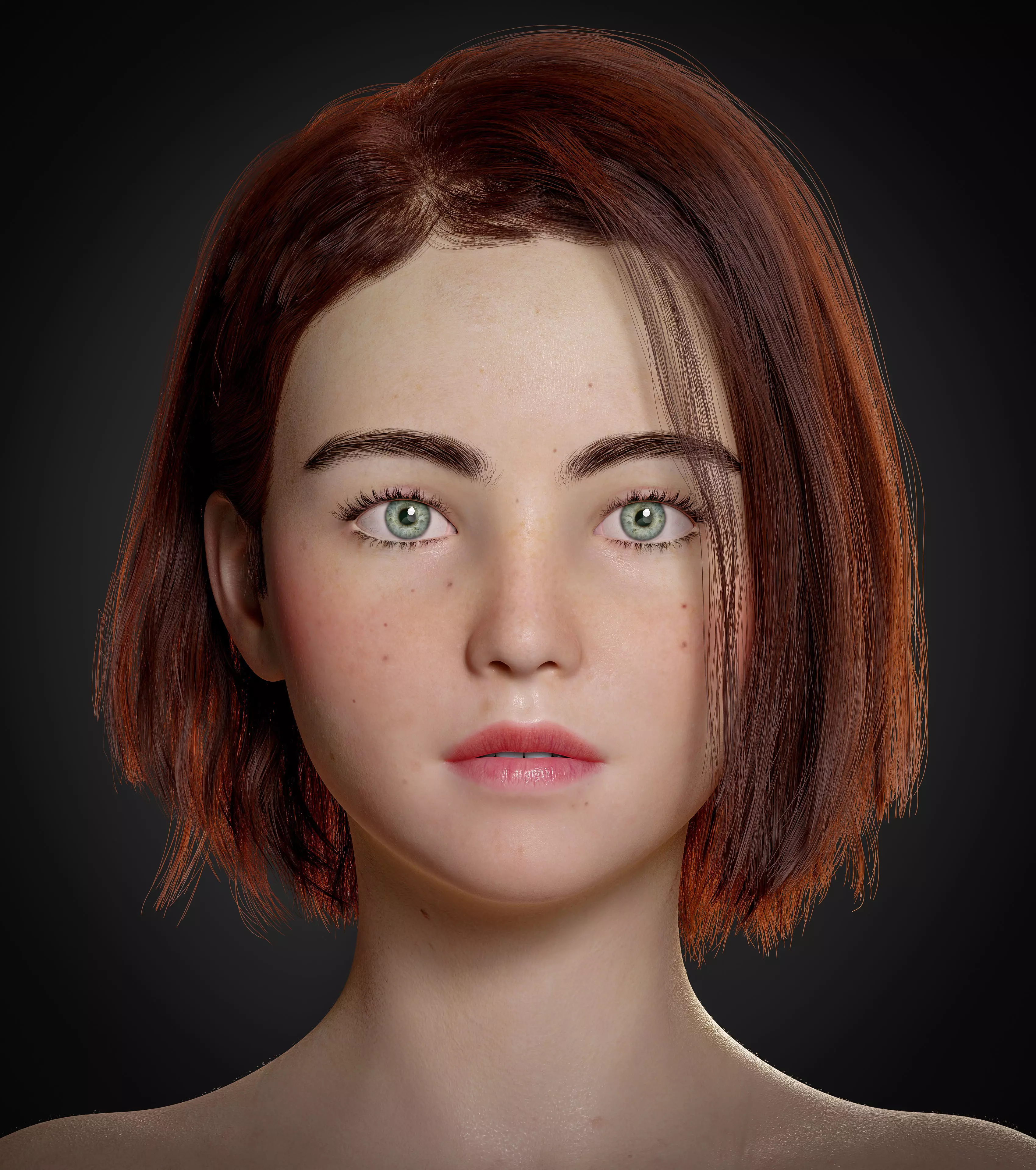 Monna- Realistic Female Rigged Low-poly 3D model_0