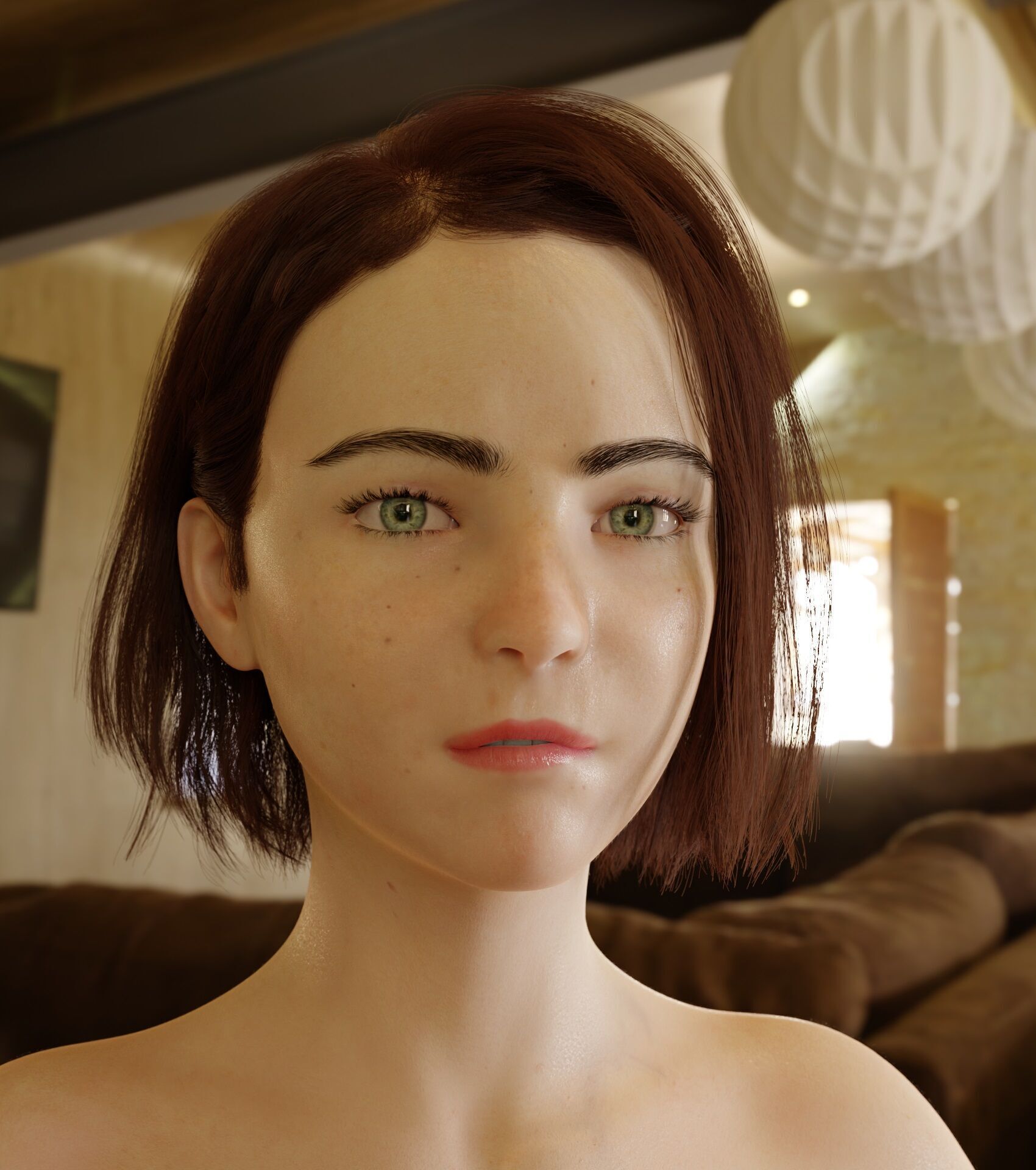 Monna- Realistic Female Rigged Low-poly 3D model_24