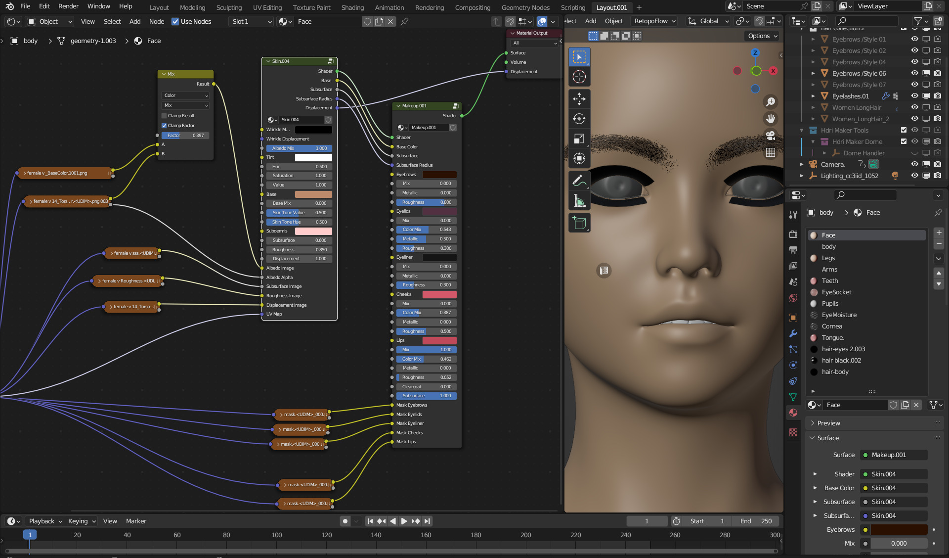 Monna- Realistic Female Rigged Low-poly 3D model_47