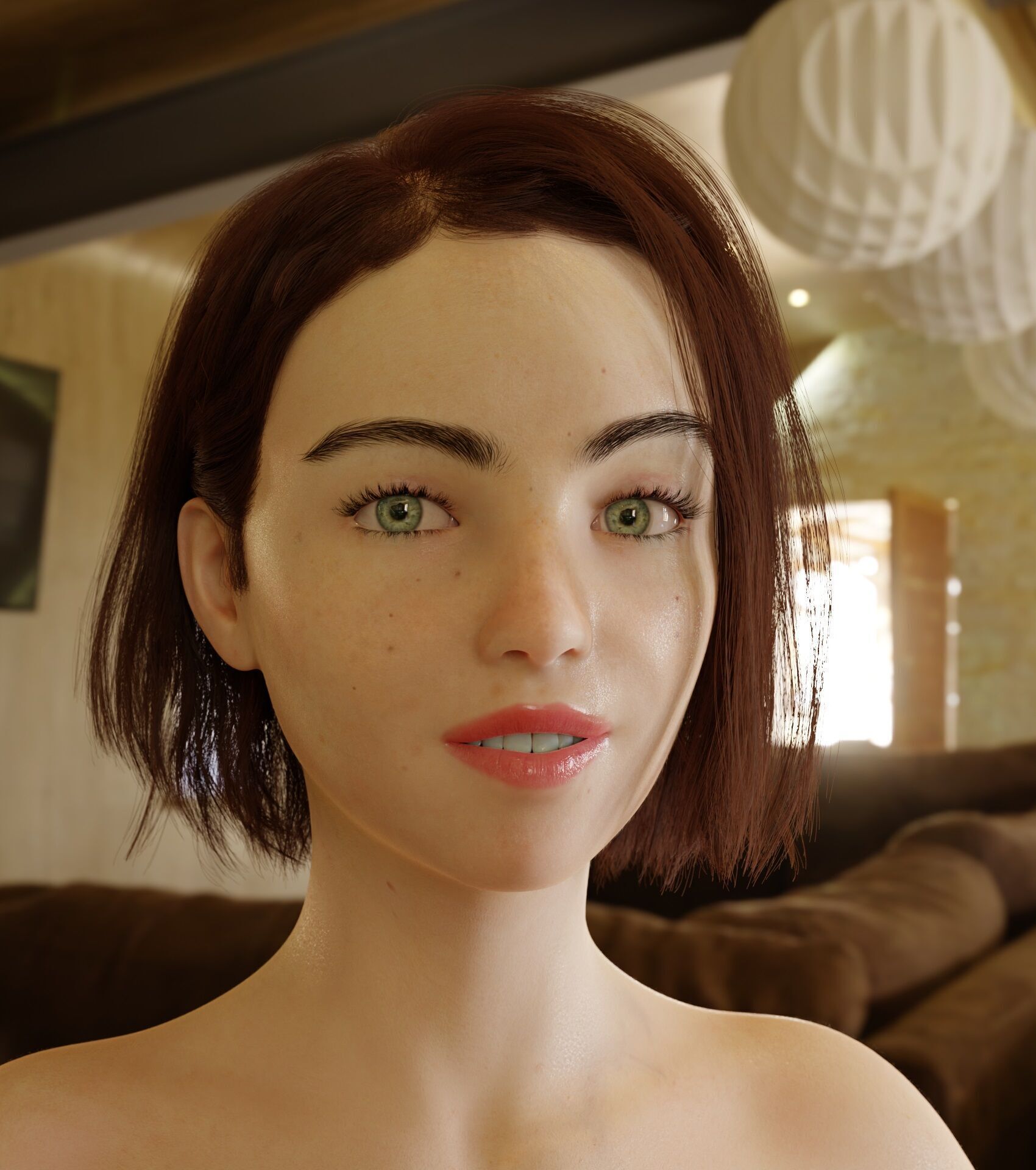 Monna- Realistic Female Rigged Low-poly 3D model_19