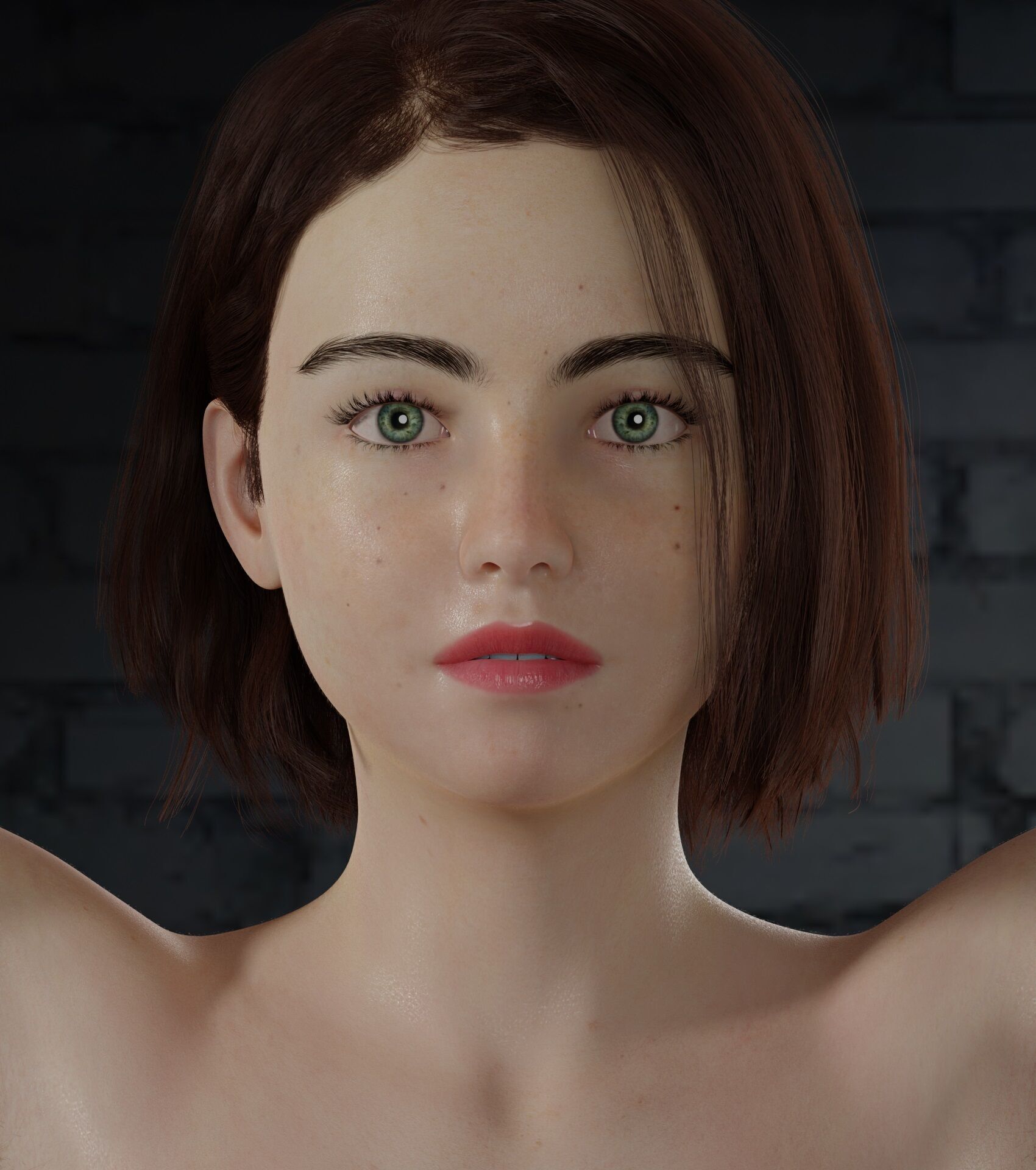 Monna- Realistic Female Rigged Low-poly 3D model_12