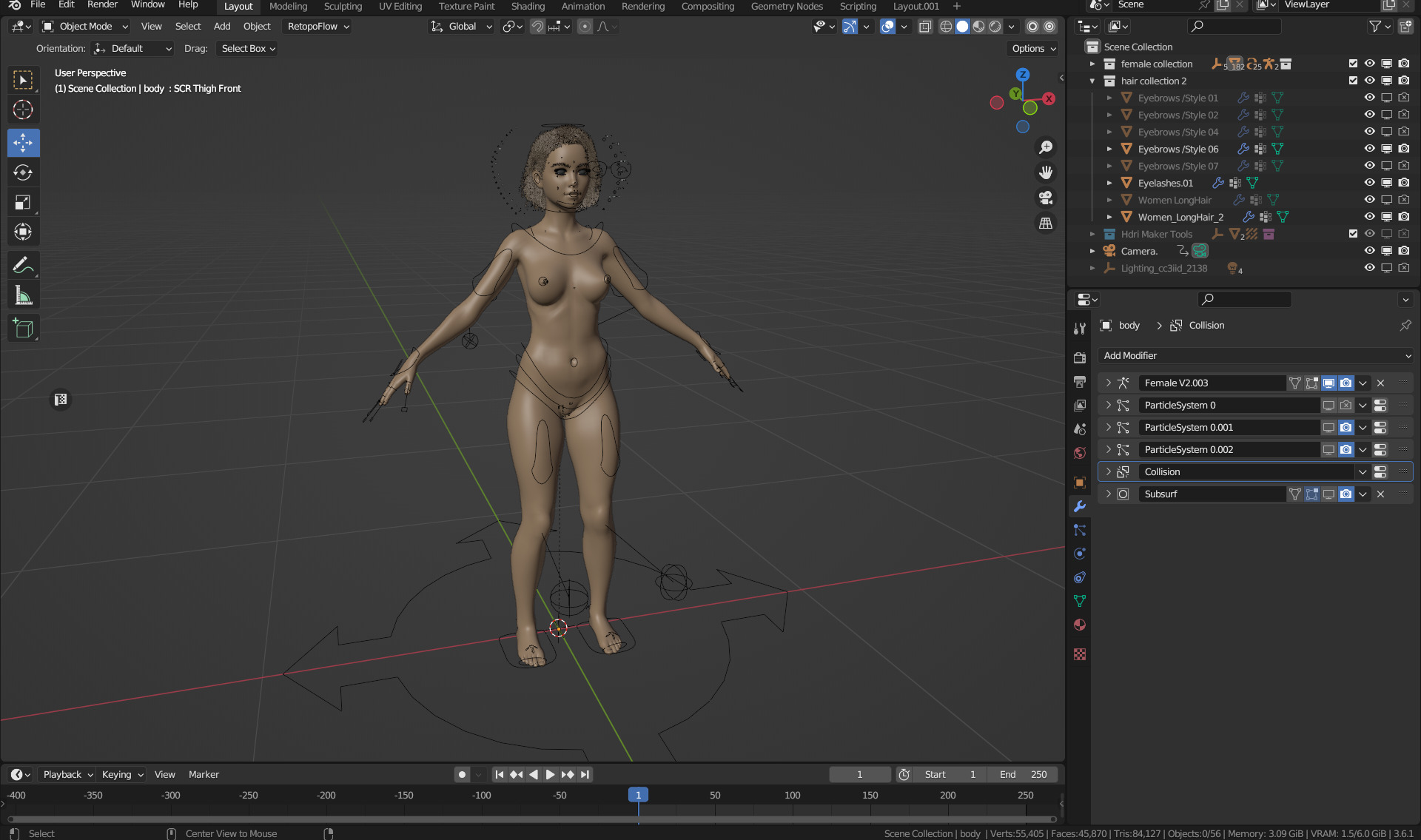 Monna- Realistic Female Rigged Low-poly 3D model_54