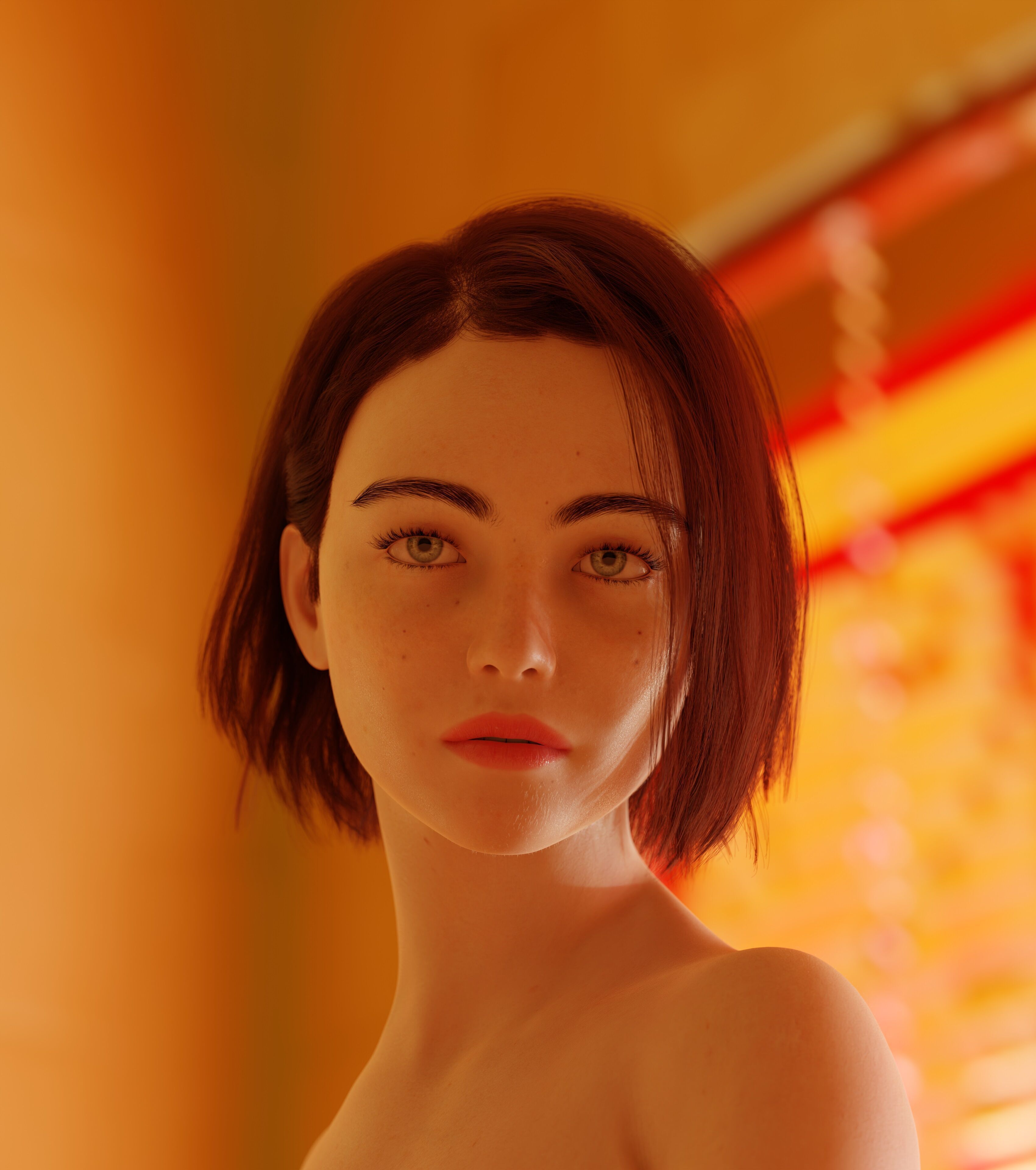 Monna- Realistic Female Rigged Low-poly 3D model_38