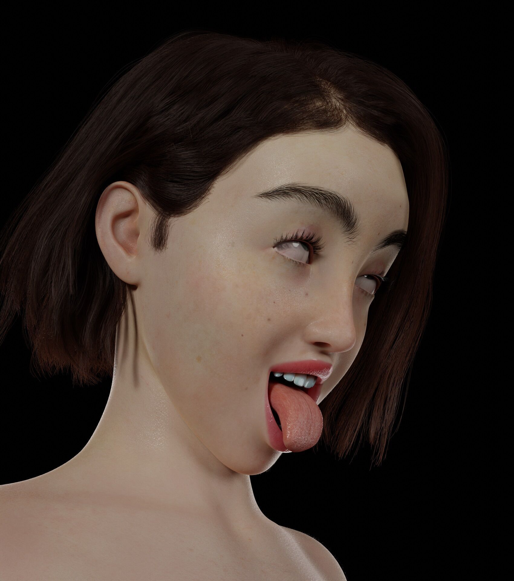 Monna- Realistic Female Rigged Low-poly 3D model_11