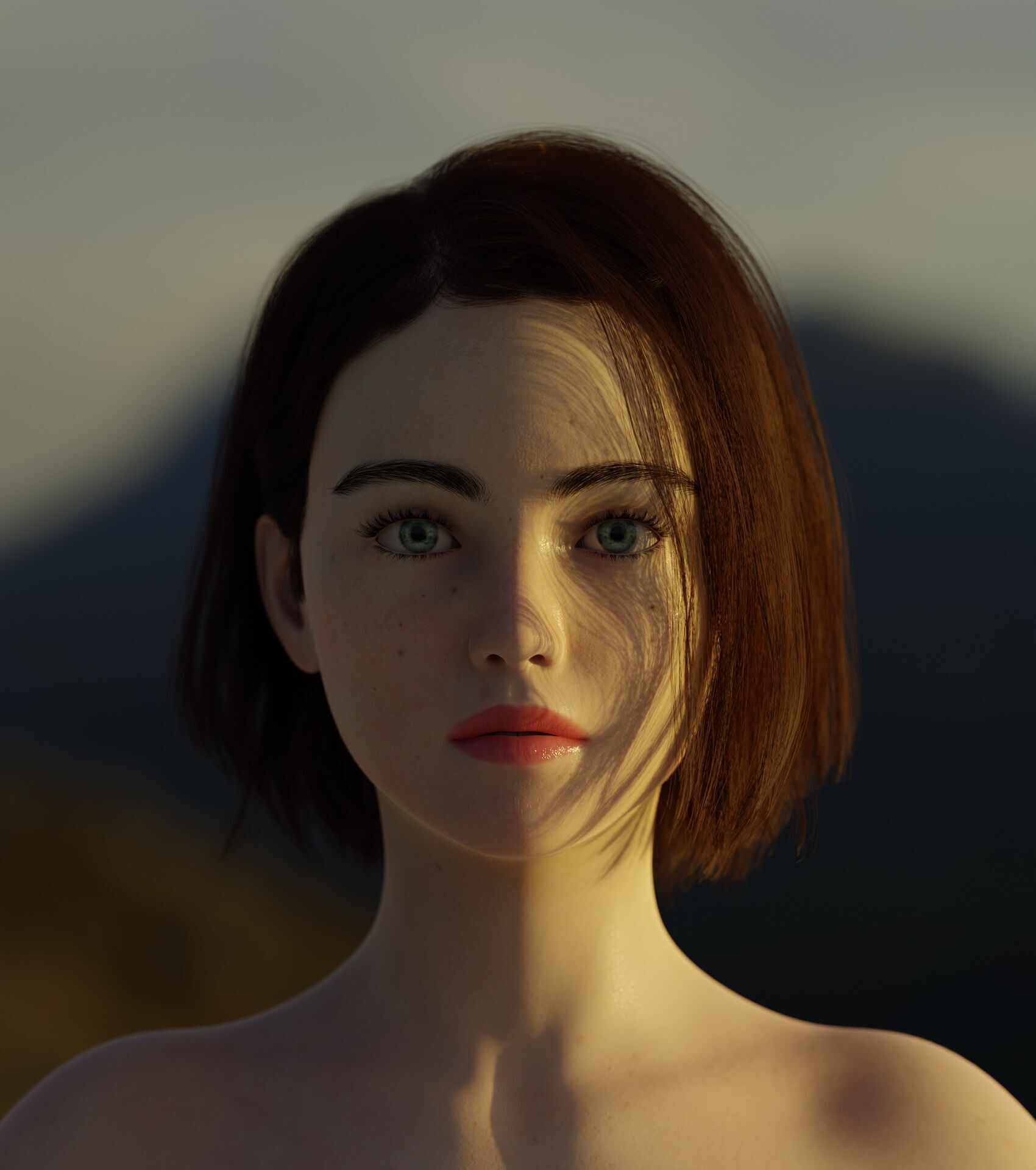 Monna- Realistic Female Rigged Low-poly 3D model_39
