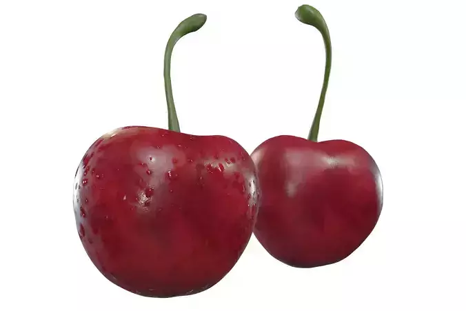 Cherry 3D Model - With and Without Droplets