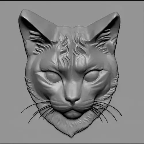 Cat Grayscale Image 3D print model