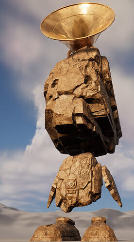 Stylish Stone Man Horn Low-poly 3D model