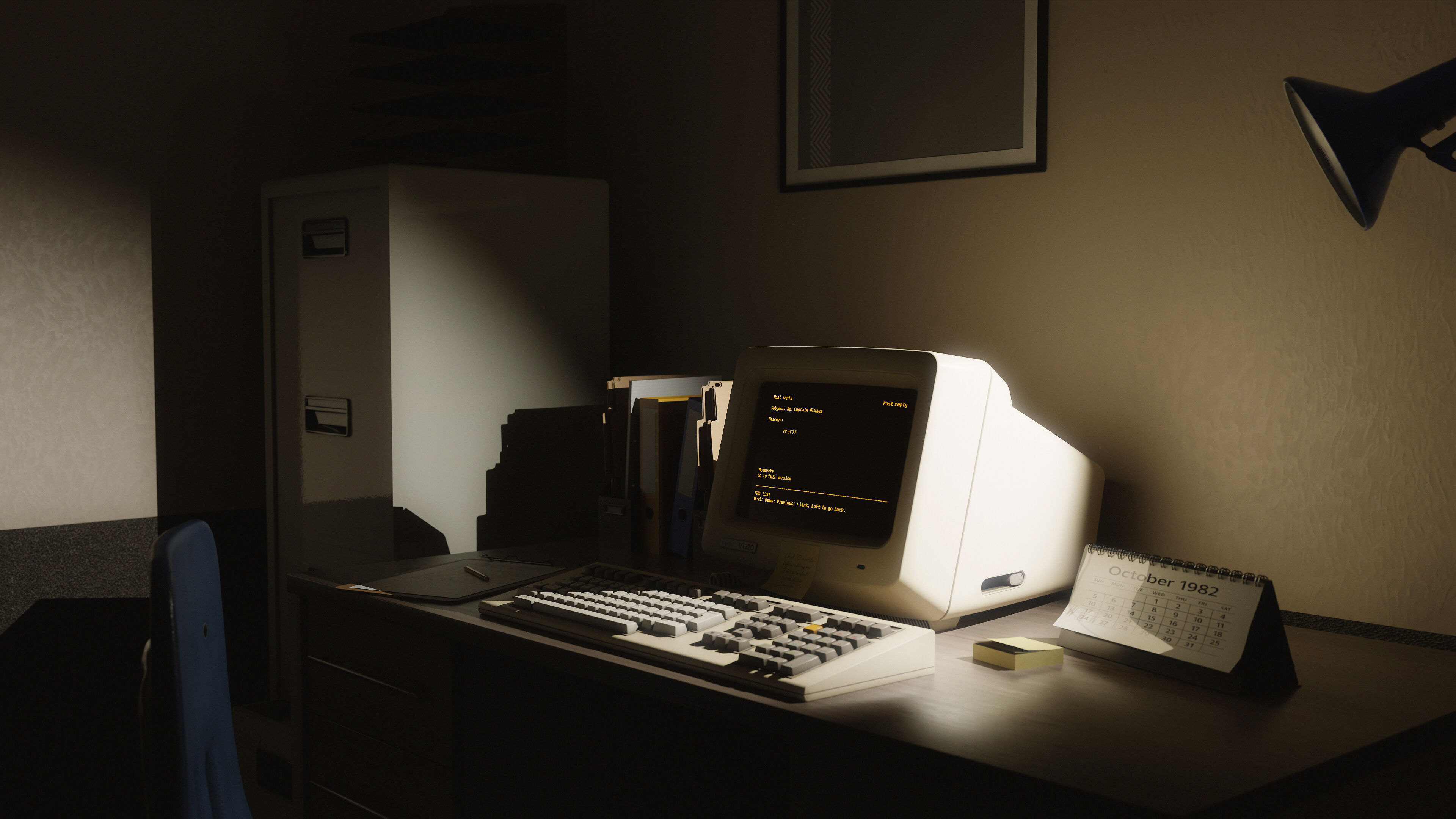 DEC VT220 - Retro Computer Low-poly 3D model_2