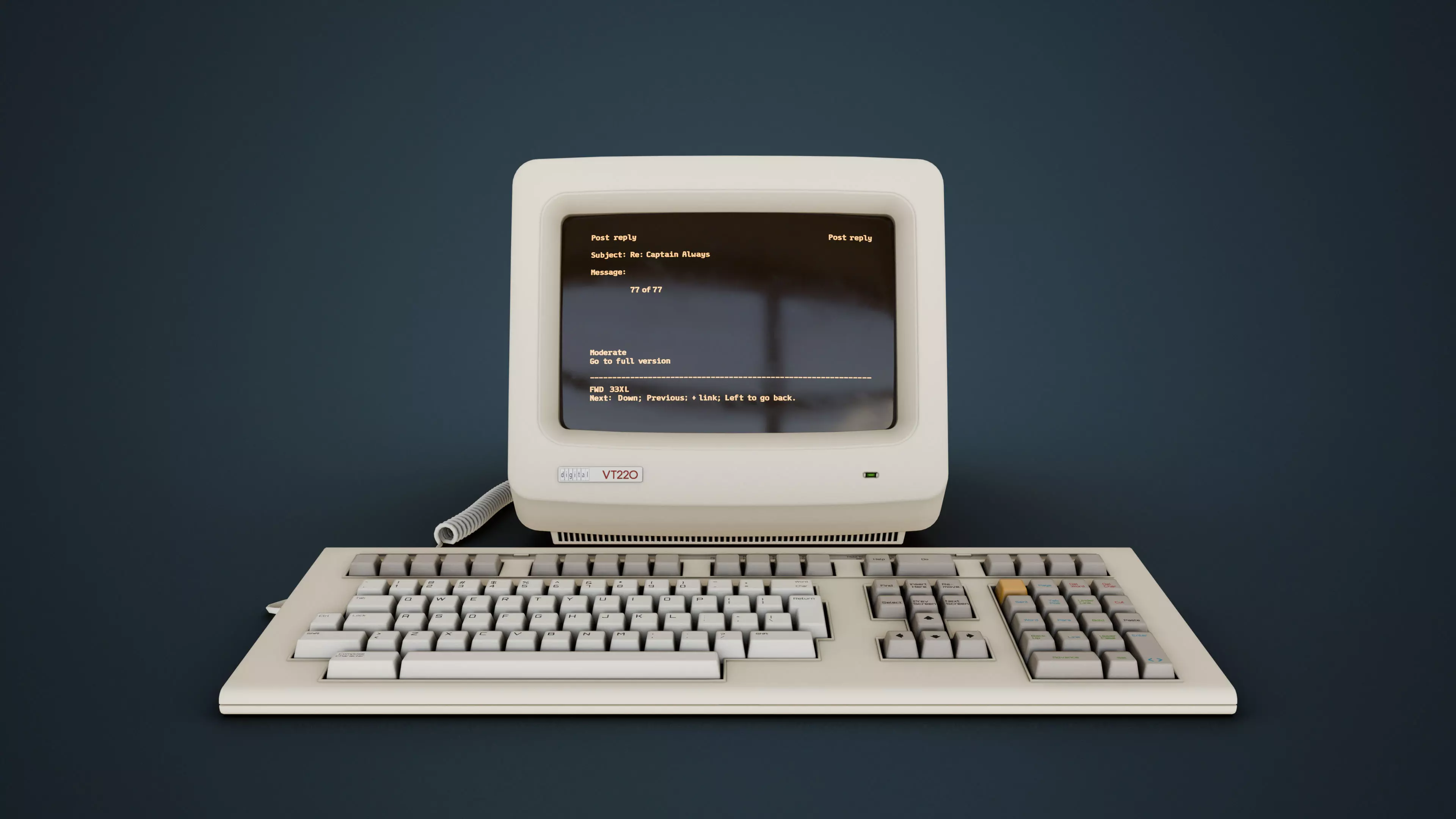 DEC VT220 - Retro Computer Low-poly 3D model_4