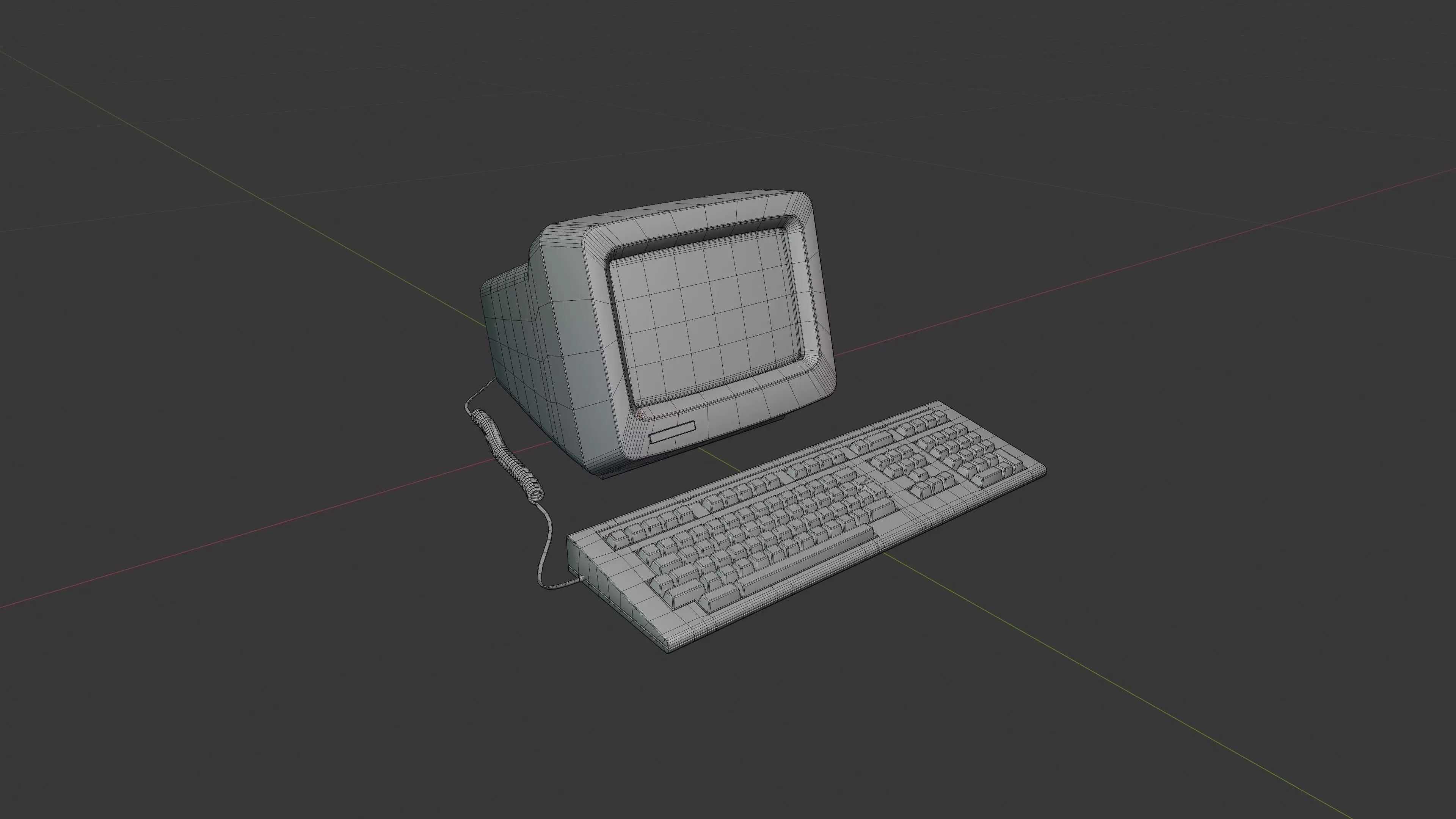 DEC VT220 - Retro Computer Low-poly 3D model_13